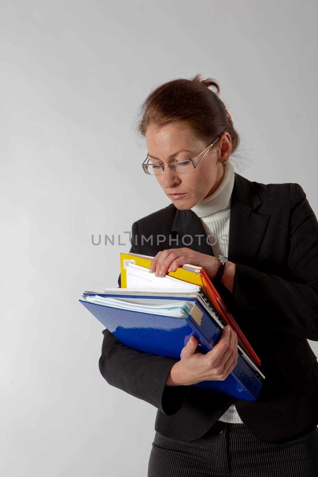 business woman walking with case