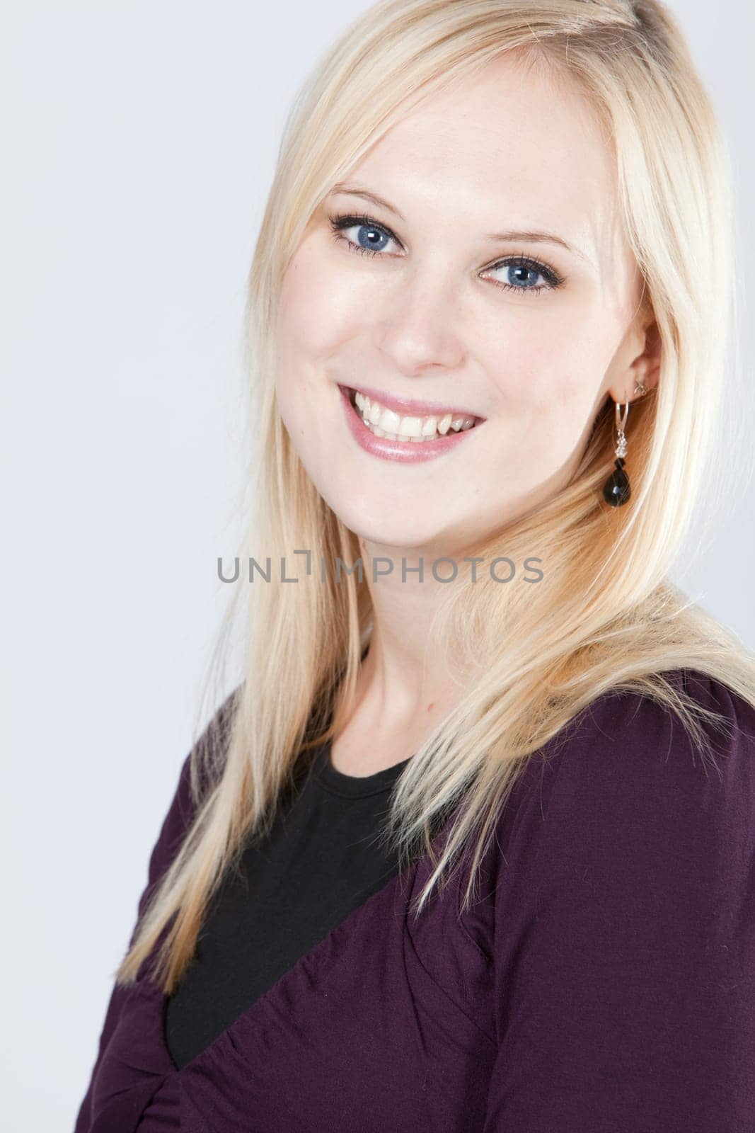 blond woman smiling