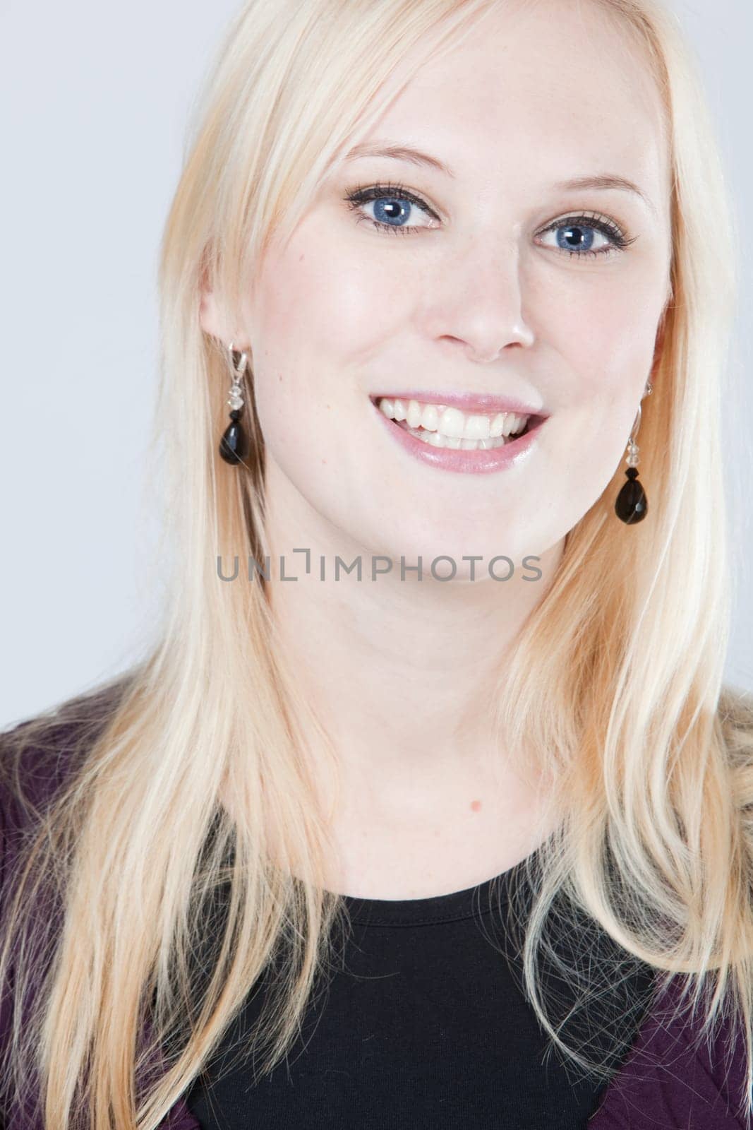 blond woman smiling