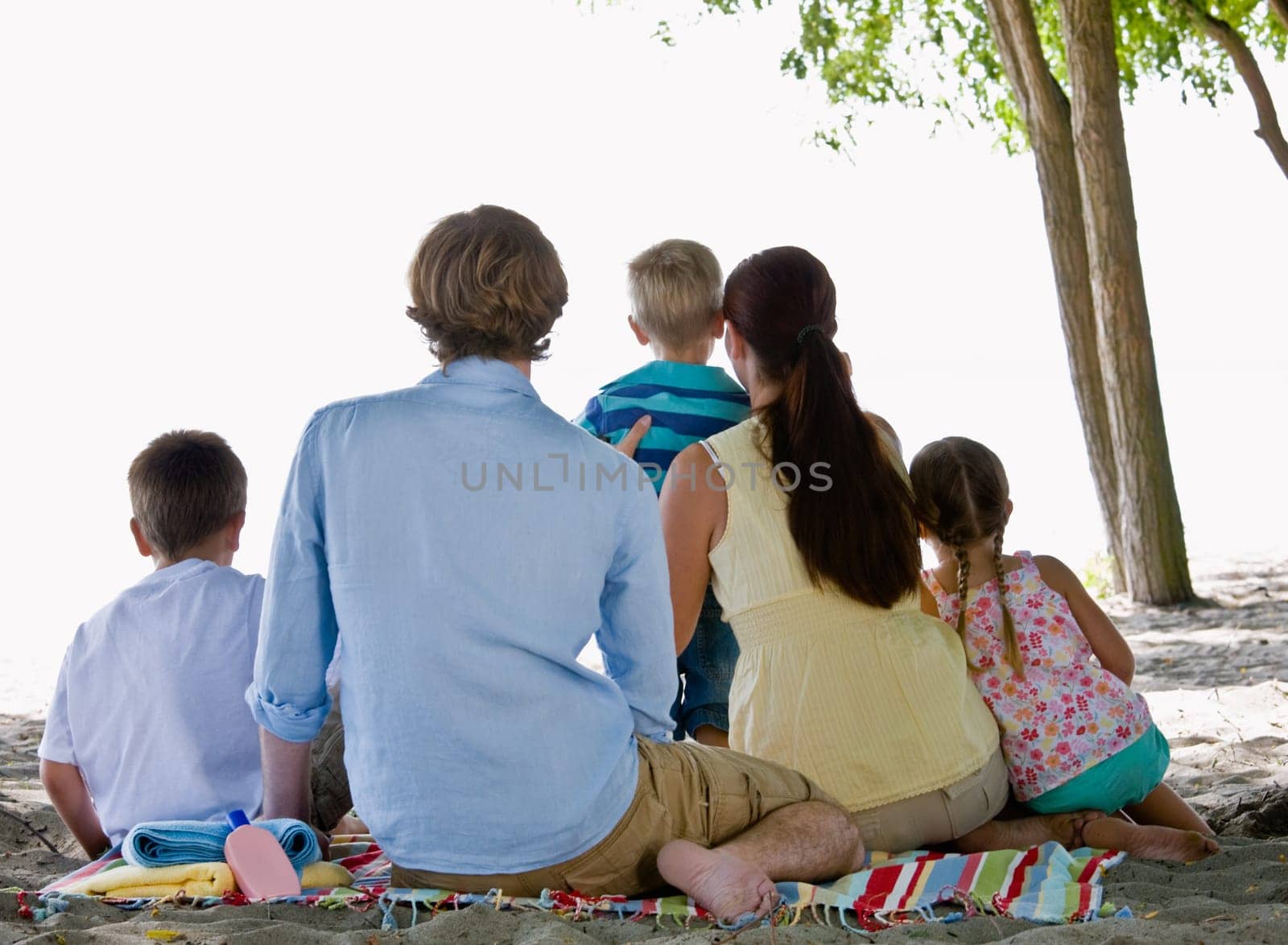 Family at beach
