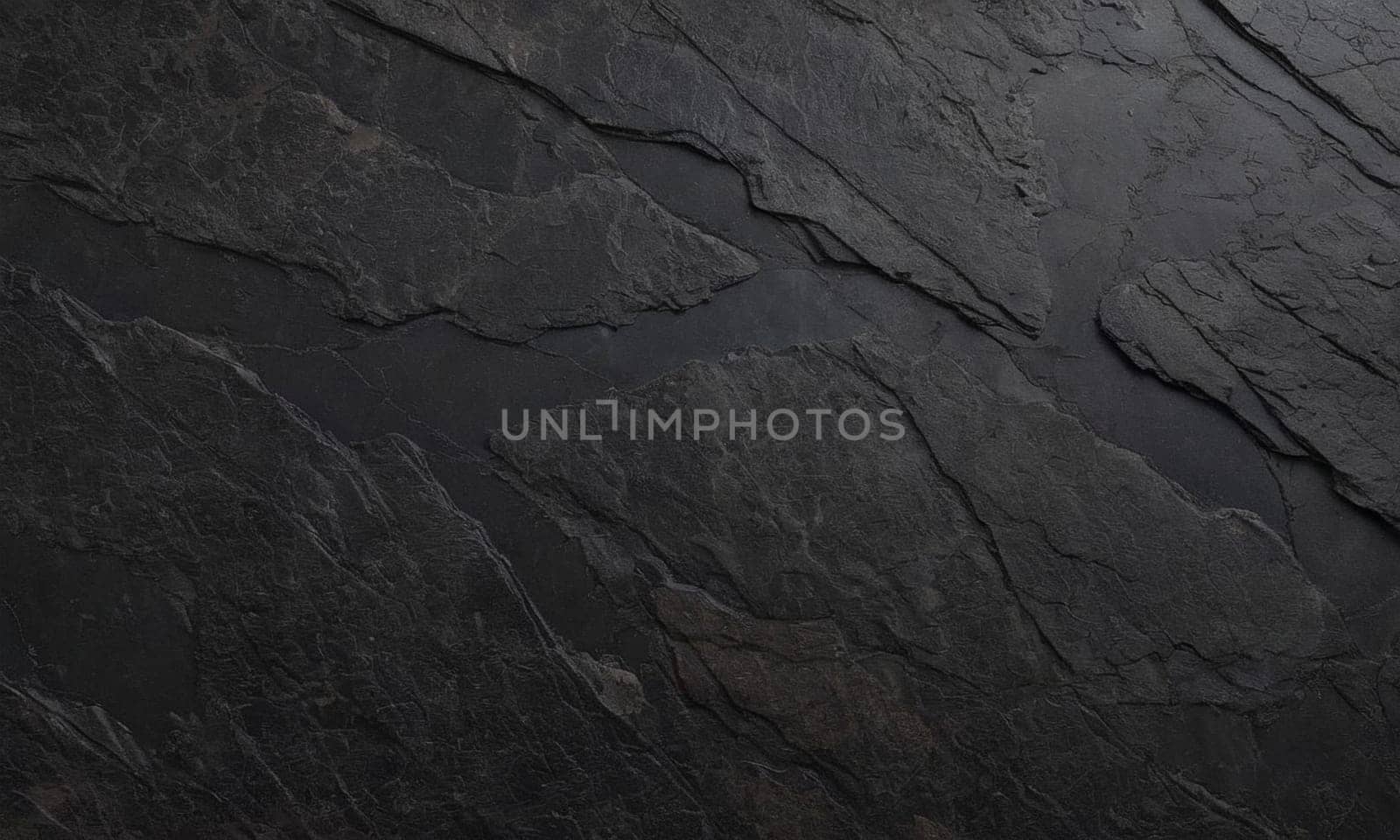 Professional design background with expensive black granite. Dark stone table with elements. High quality illustration