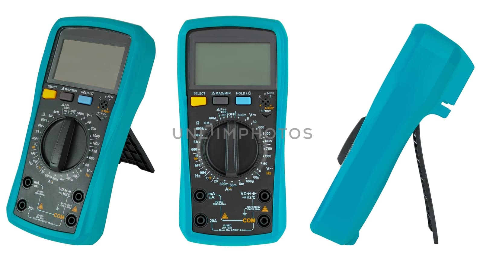 Multimeters, measuring instrument on white background in insulation