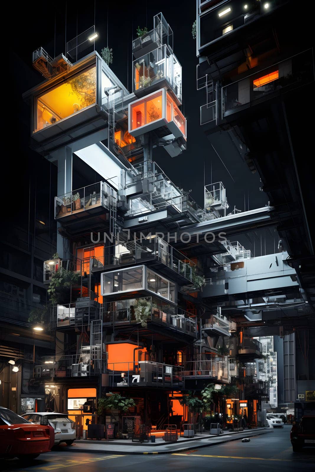 futuristic urban city design - cyberpunk concept - generative AI by chrisroll