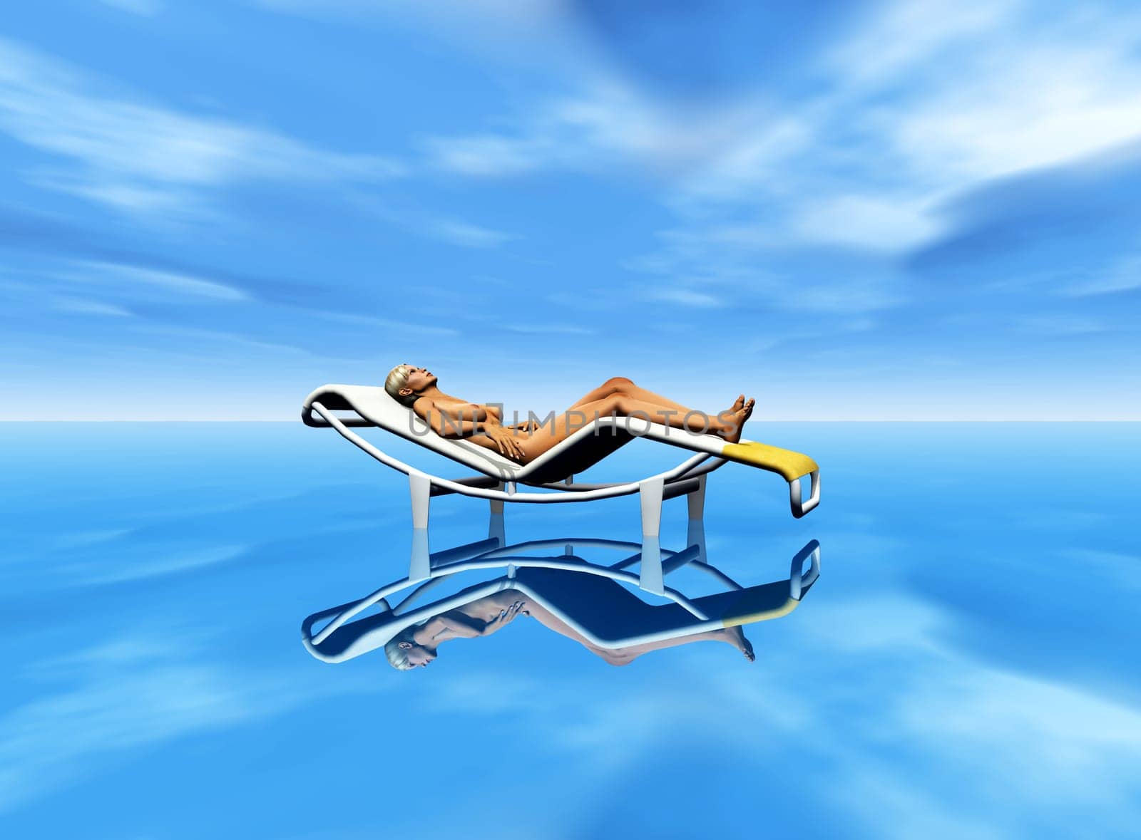 Woman in deck chair