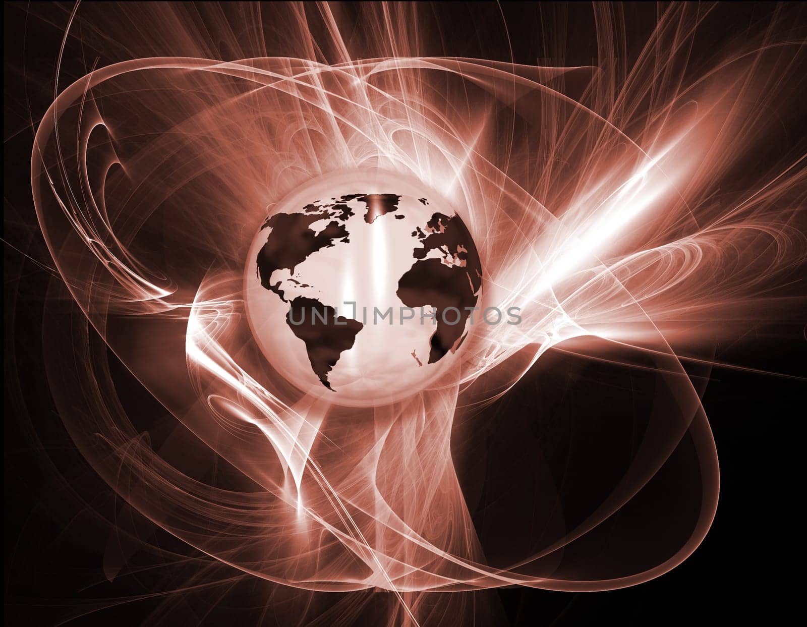 Globe on abstract background