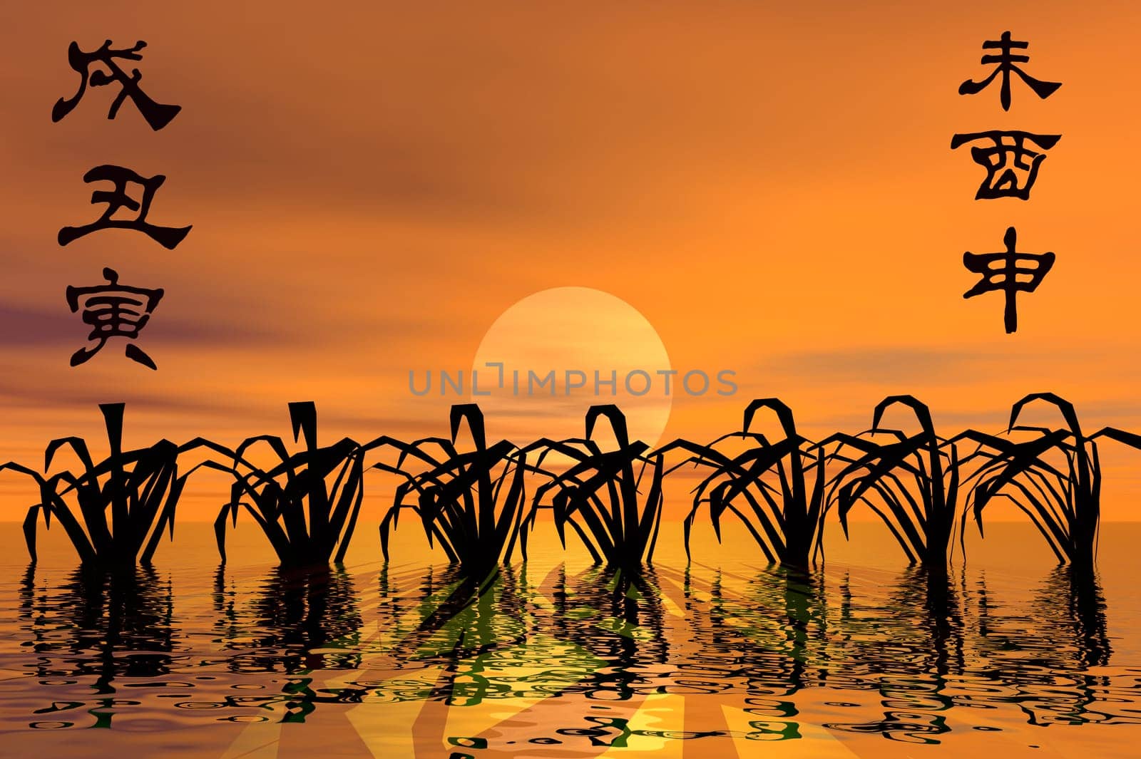 Rice Field Paper Cut