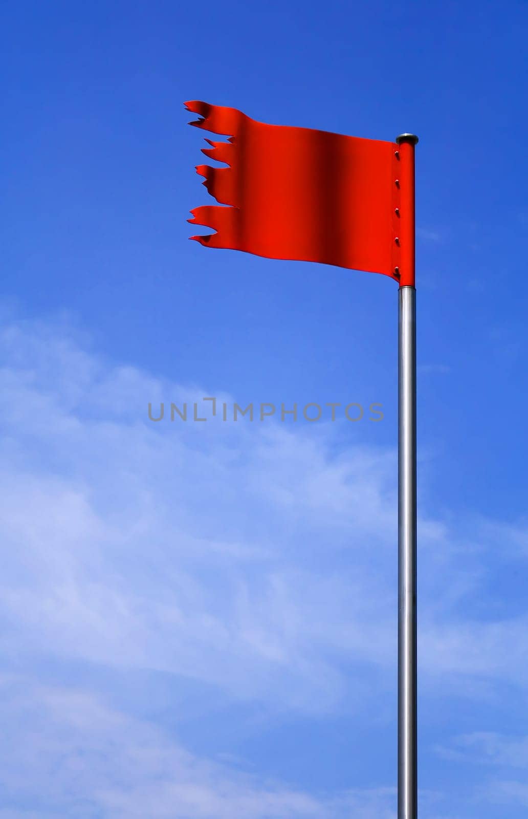 Metal red flag