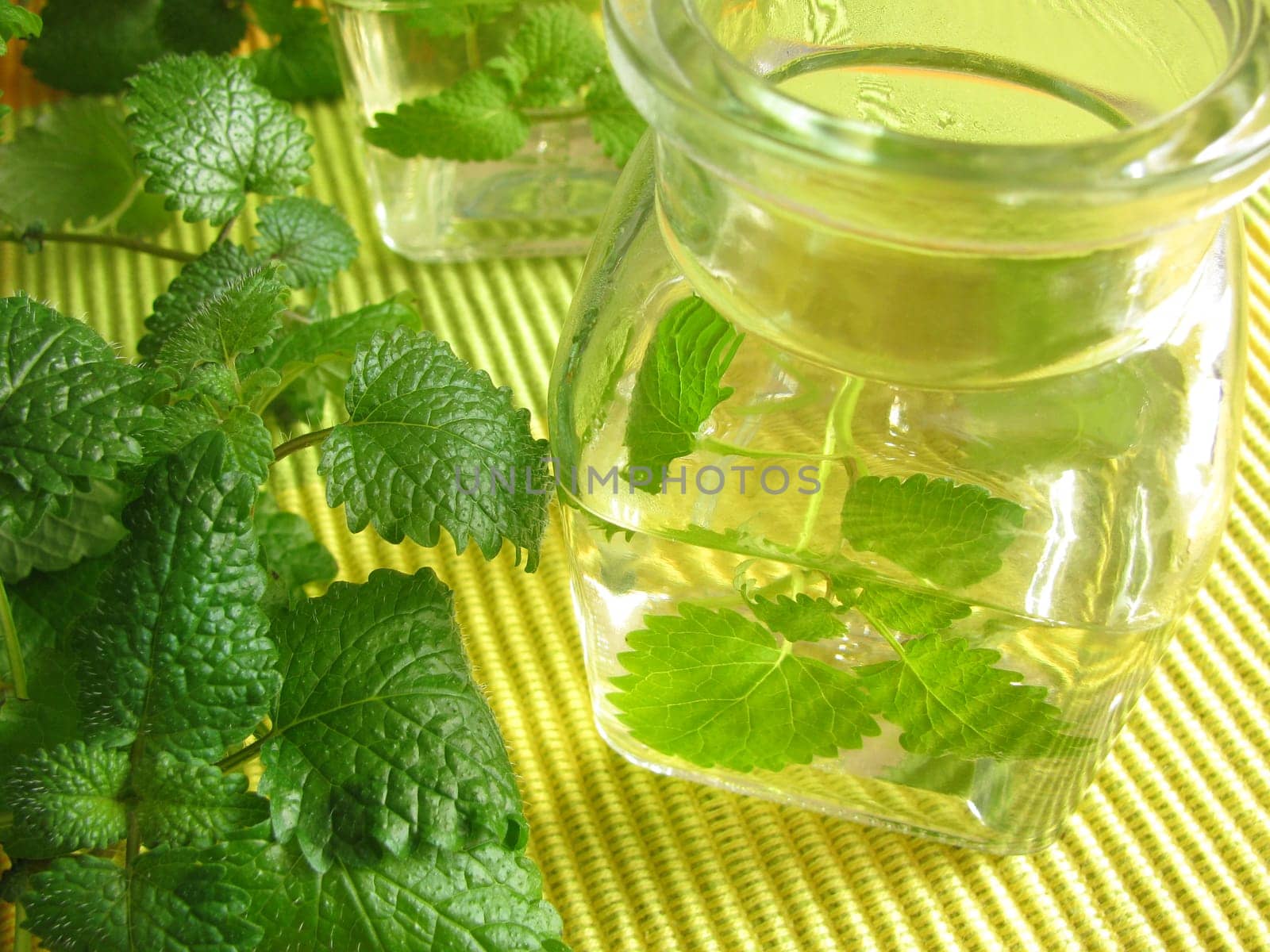Herbal vinegar with lemon balm