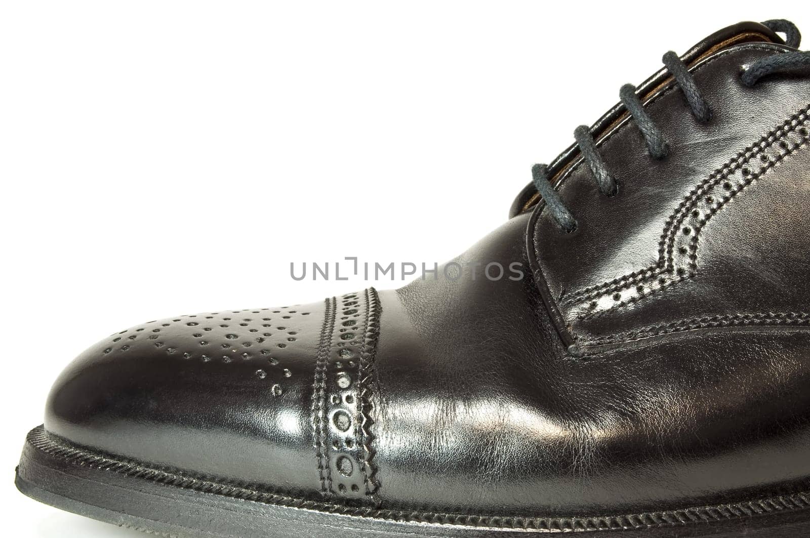 Black mens leather shoe