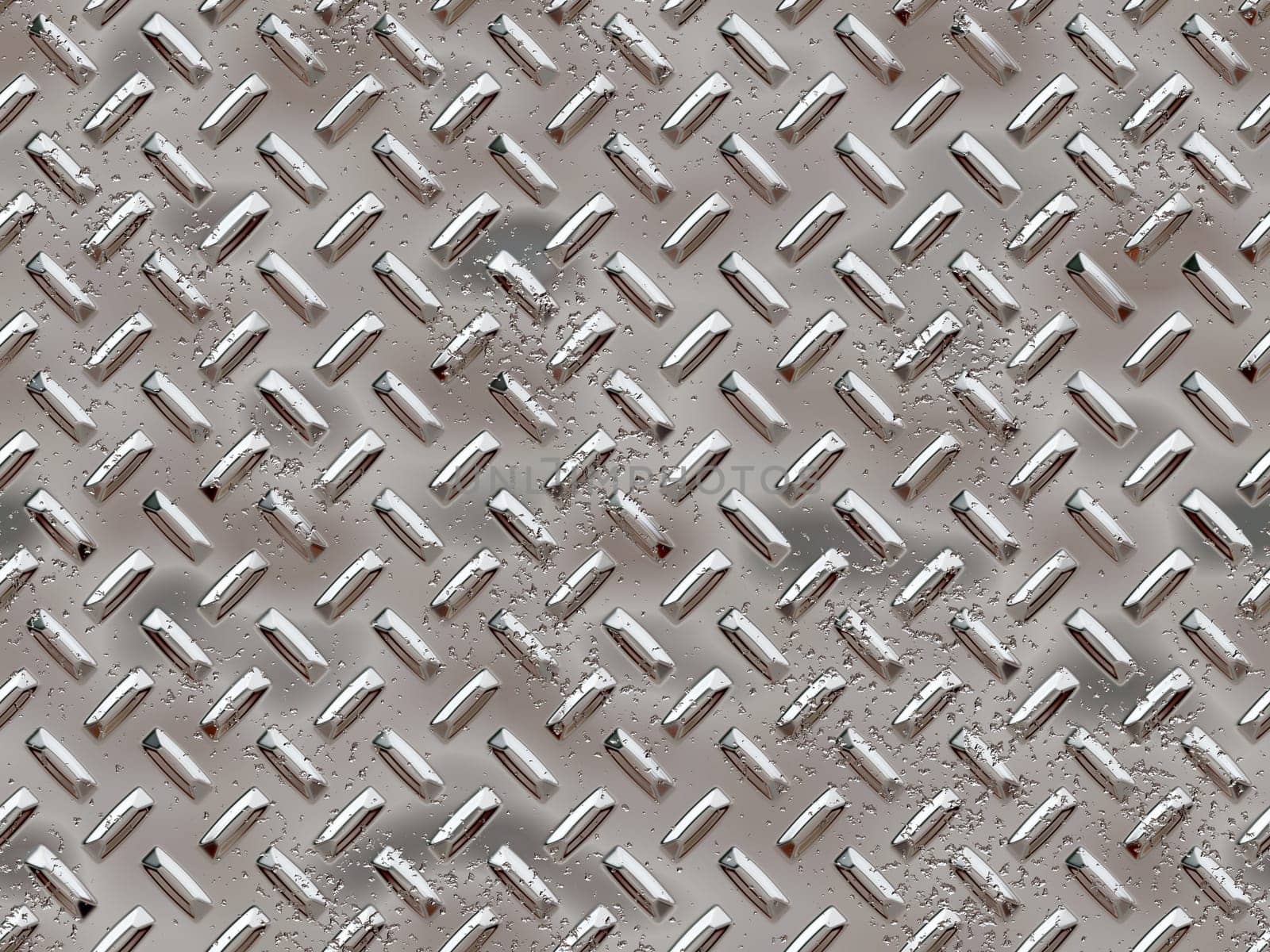 Seamless tiled chrome rivets background with dents