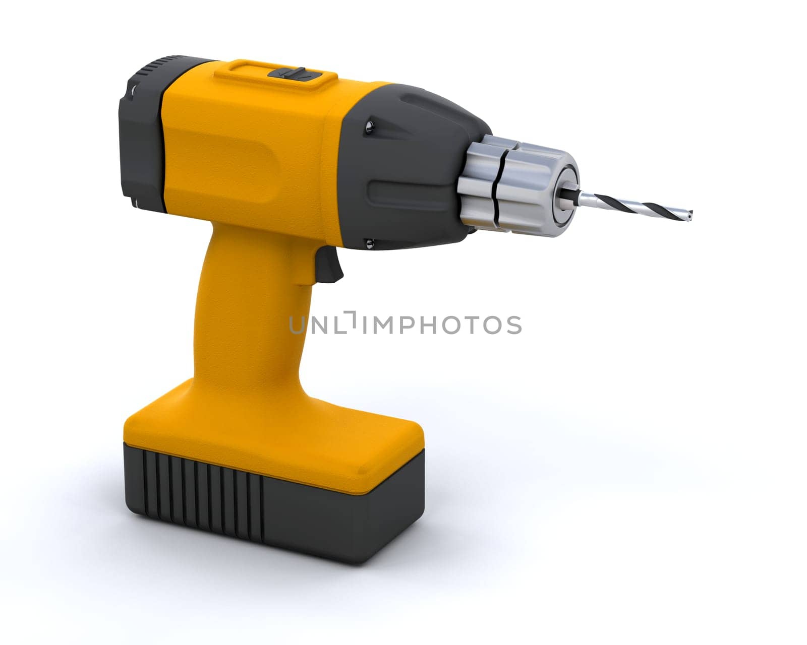 3D render of a power drill