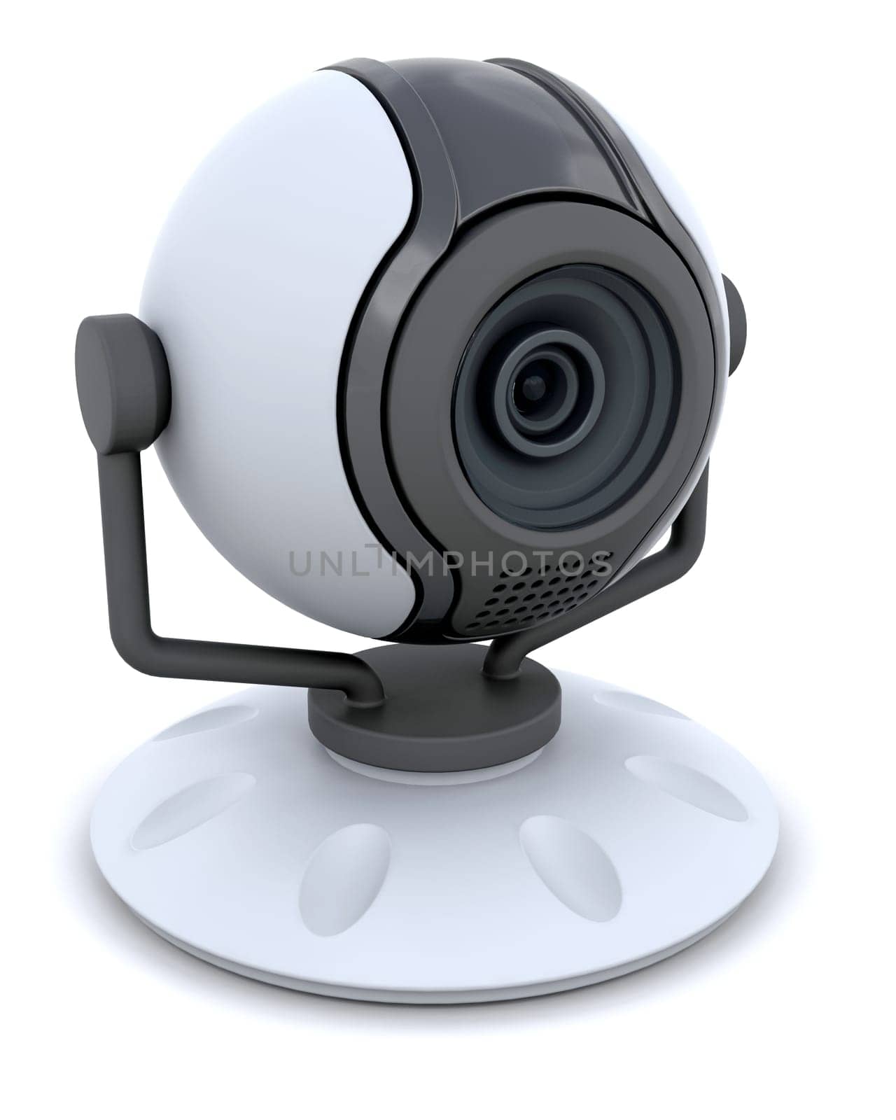 3D Web cam isolated over a white background