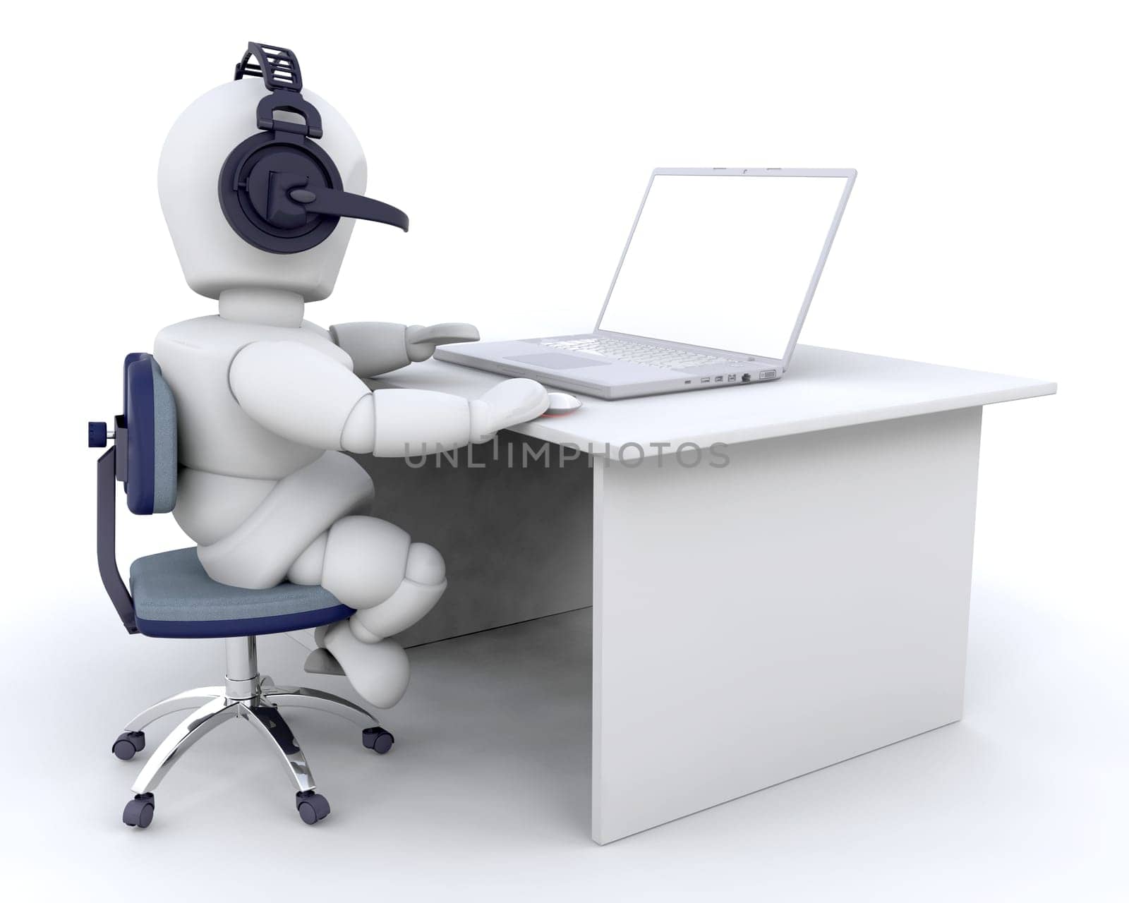 3d render of man using VOIP