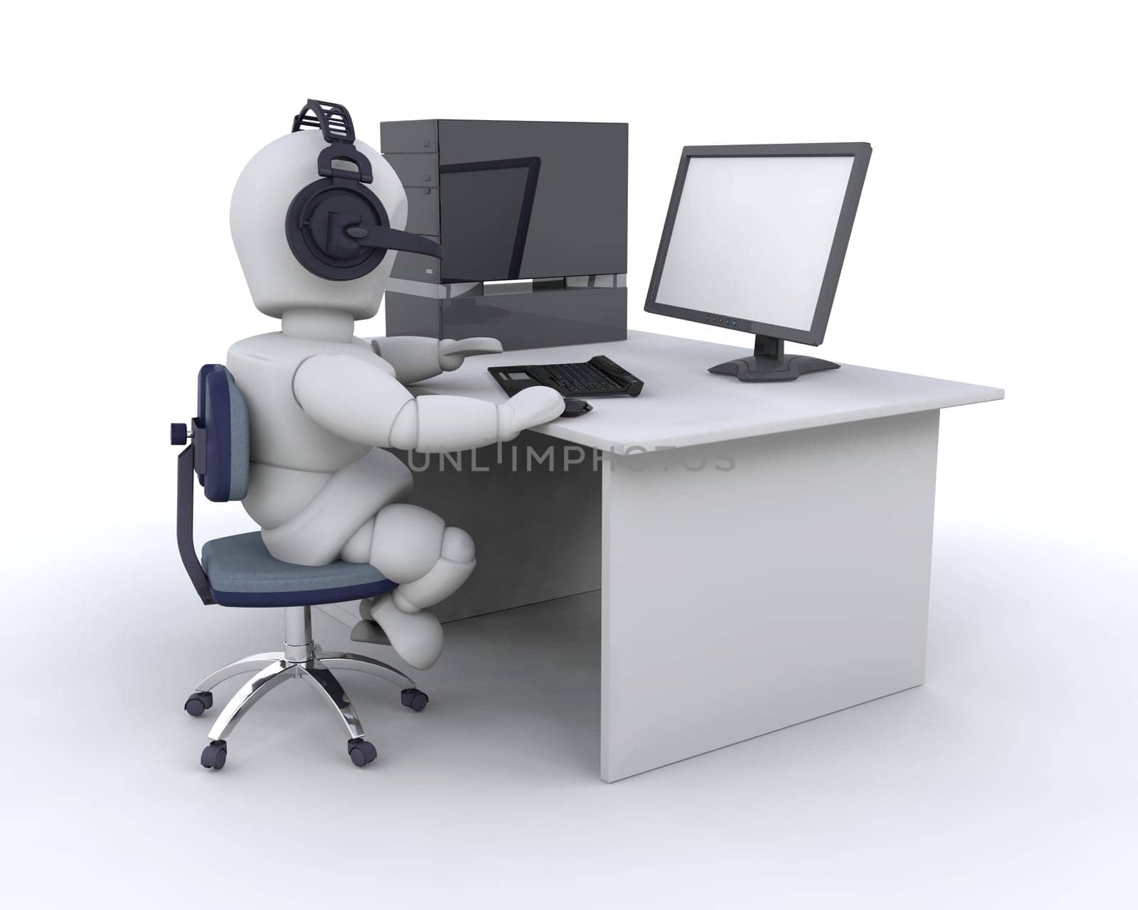 3D render of someone chatting over the internet