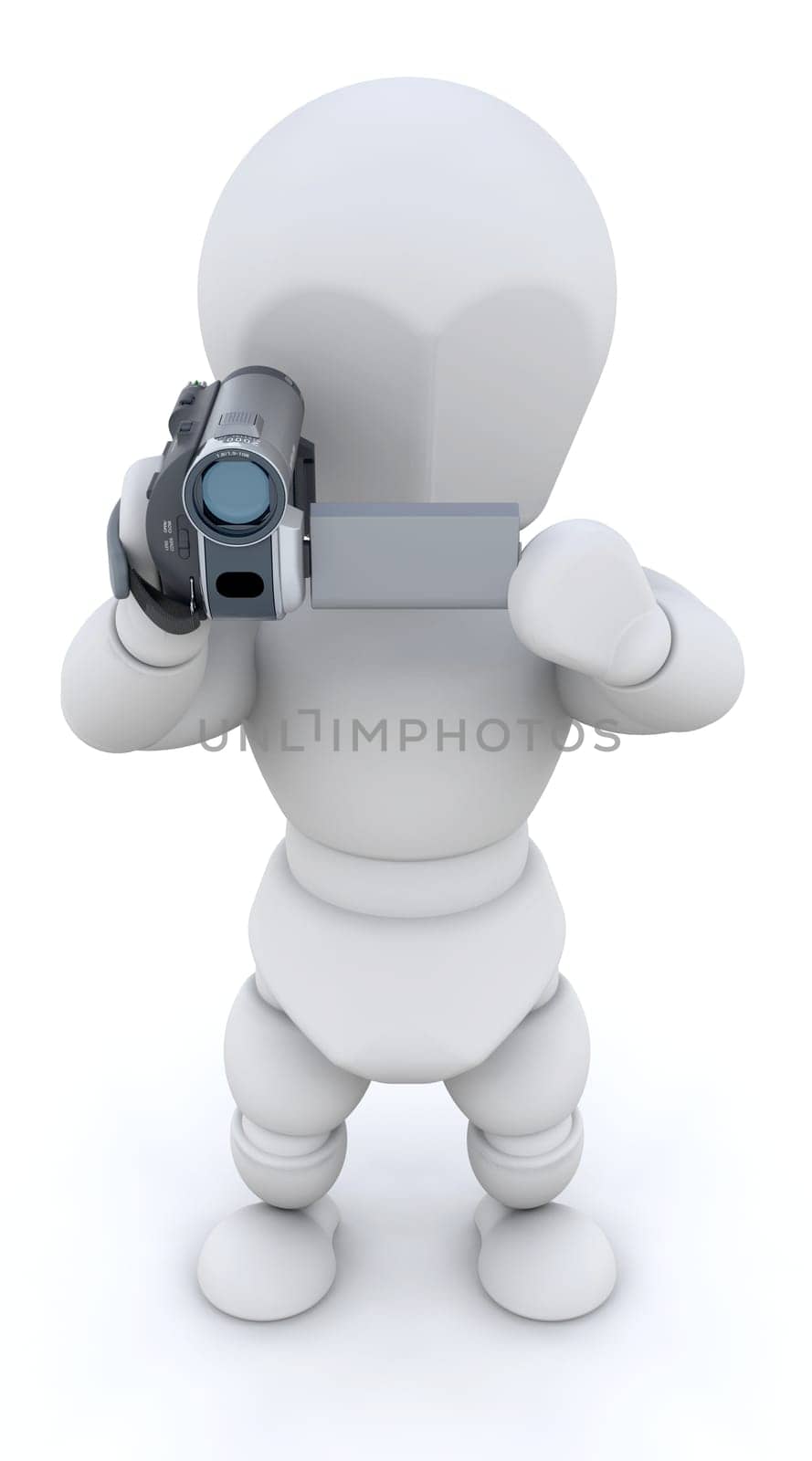 3D render of a man with a video camera