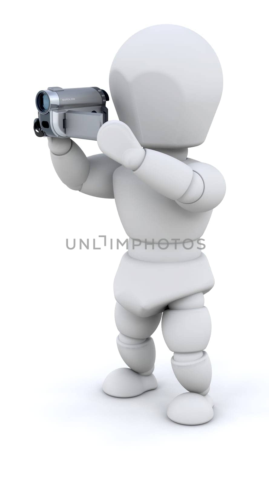 3D render of a man with a video camera
