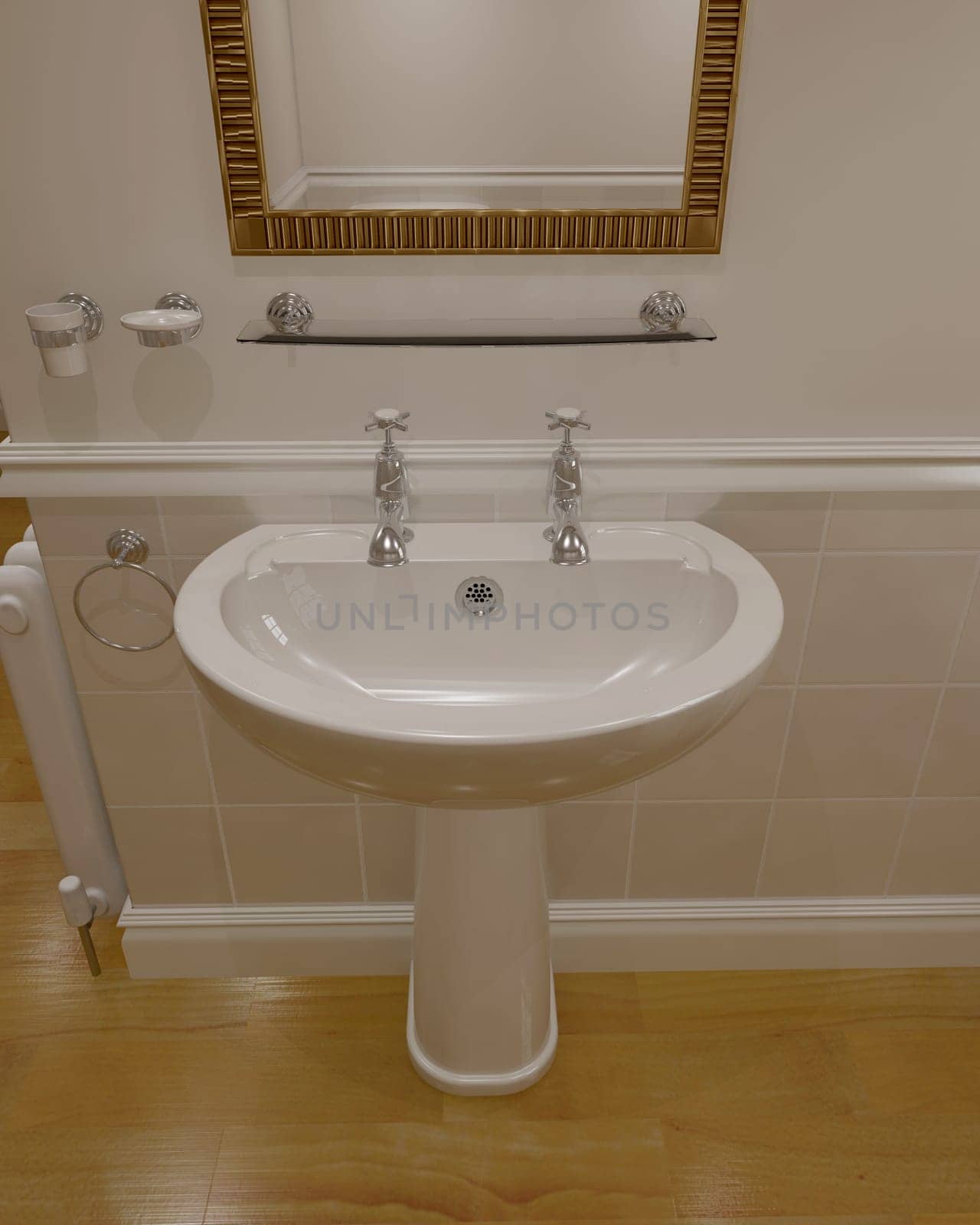 3d render of contemporary bathroom interior