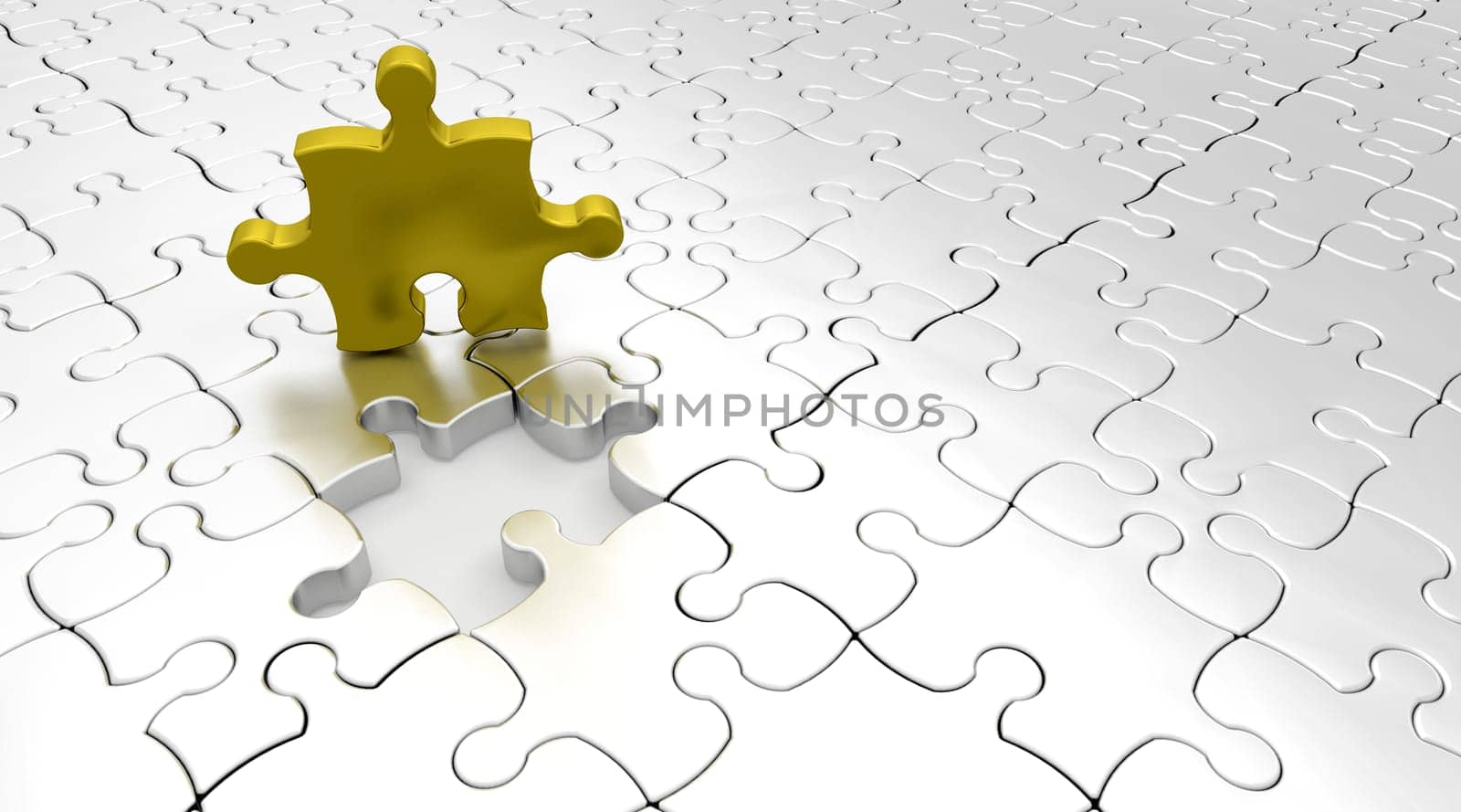 3D RENDER OF JIGSAW PUZZLE
