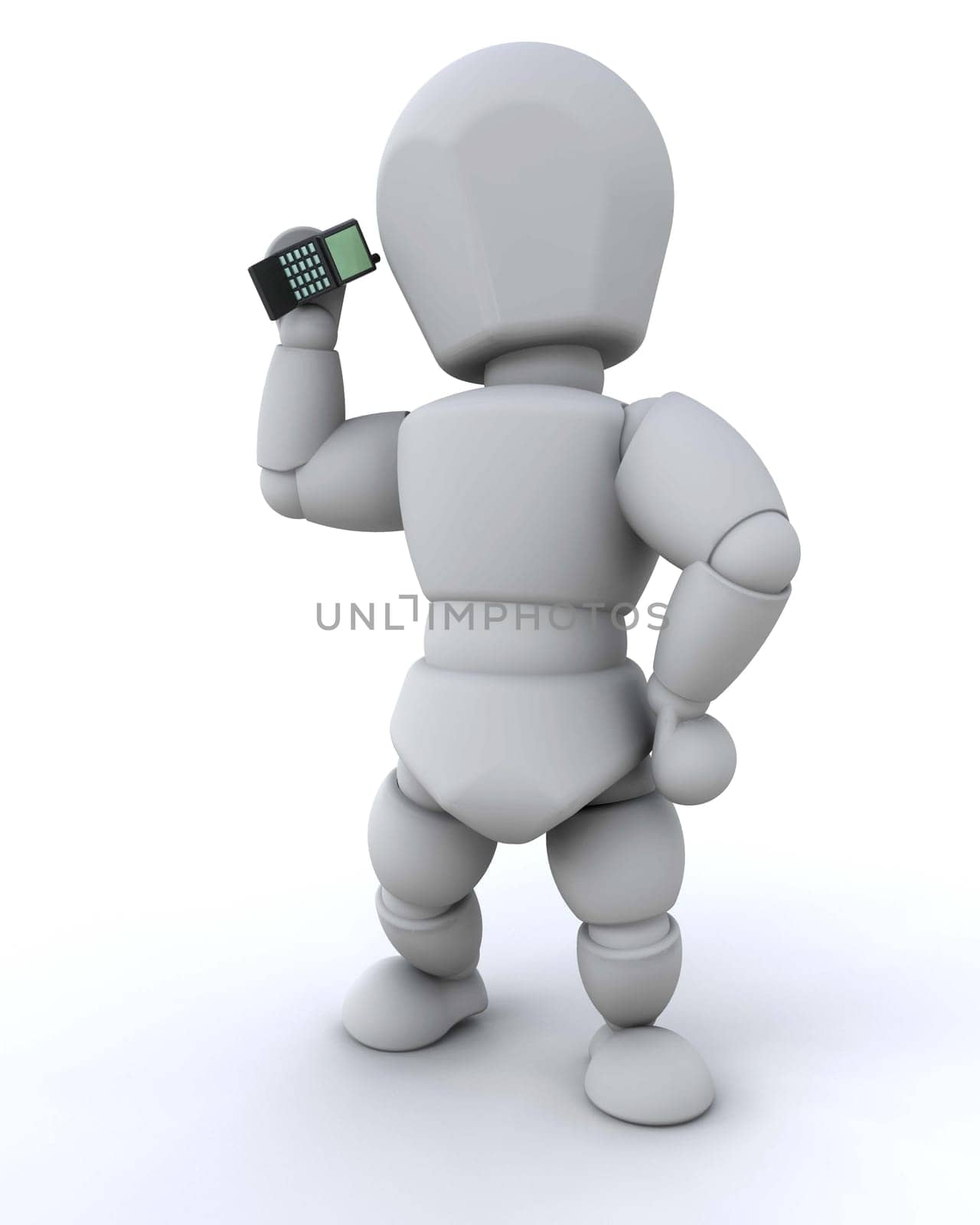 3d render of a man talking on a cell phone
