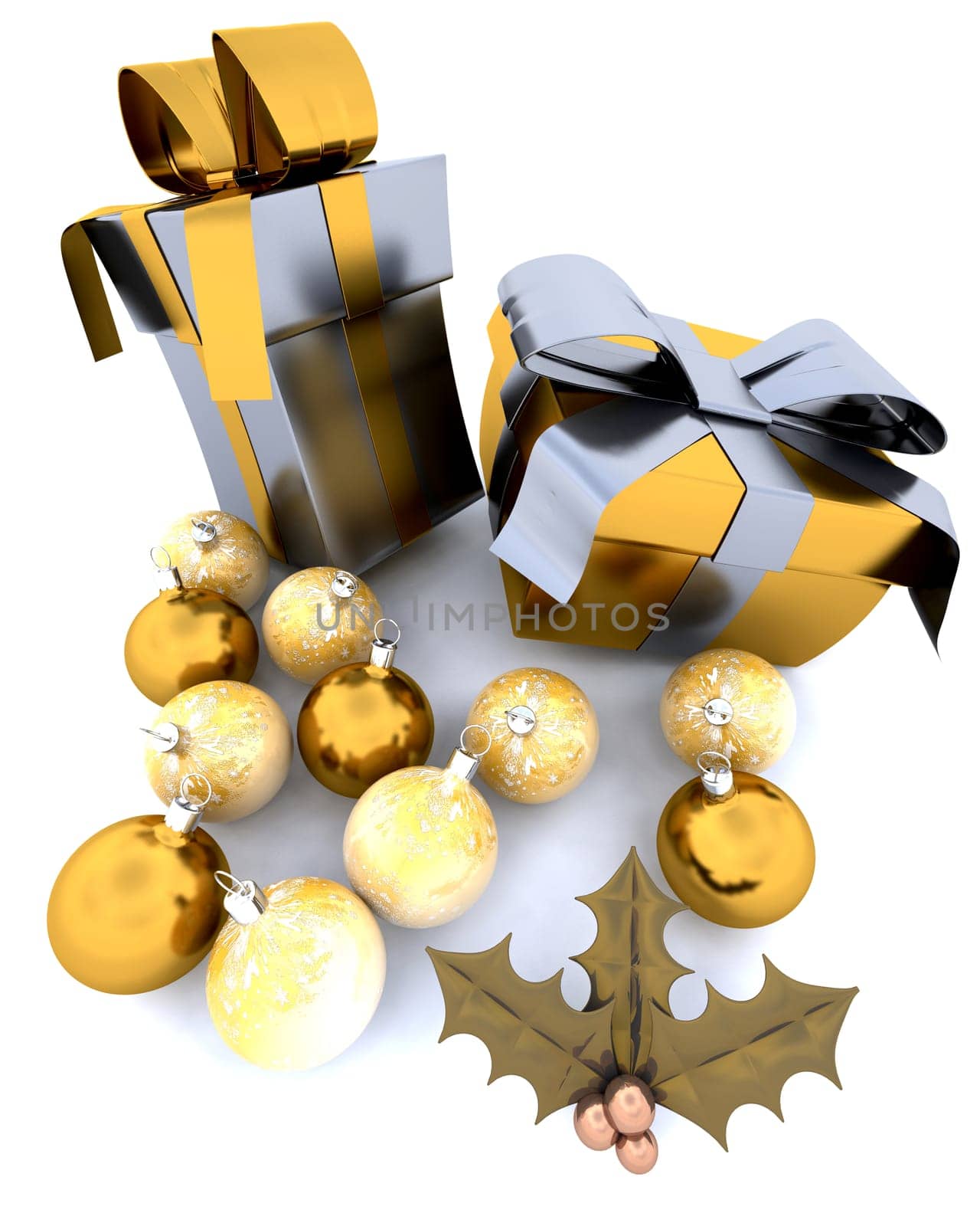 Christmas gifts with baubles