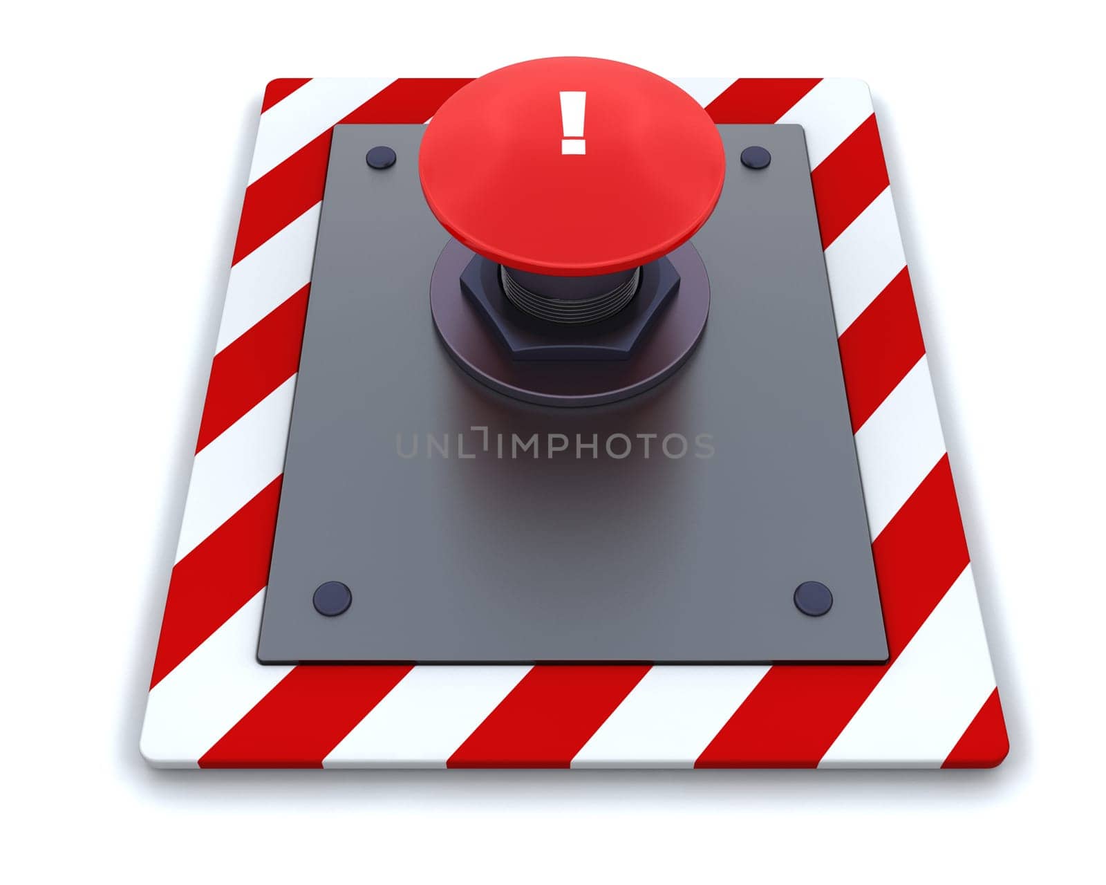 3d render of push button with symbol
