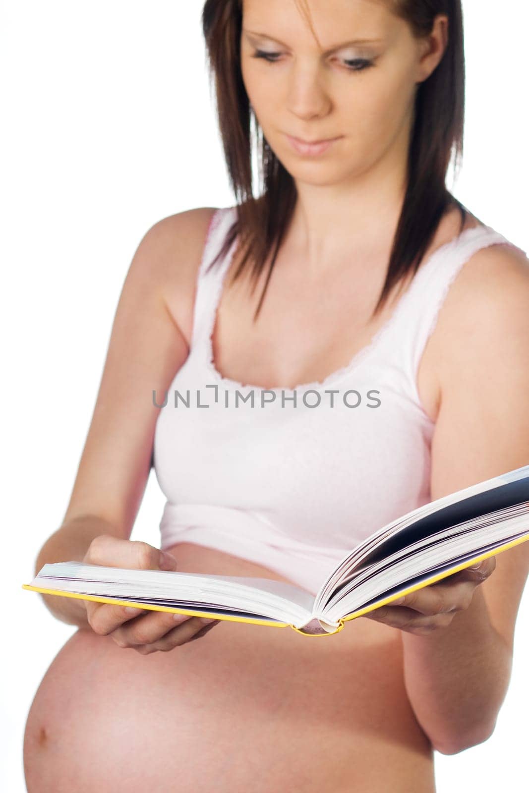 Pregnant girl reading