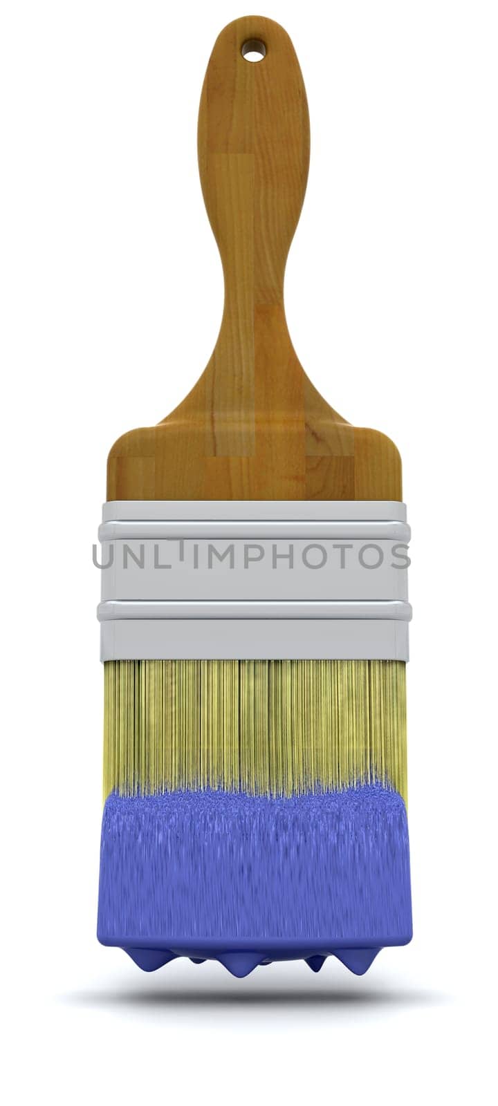3d render of a paint brush isolated on white