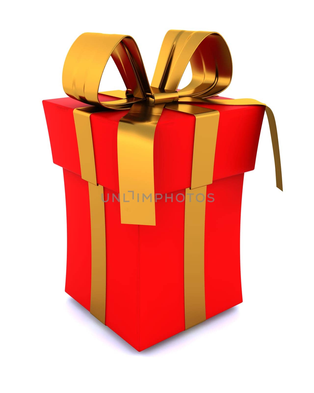 3D Render of a Christmas Gift Isolated on white