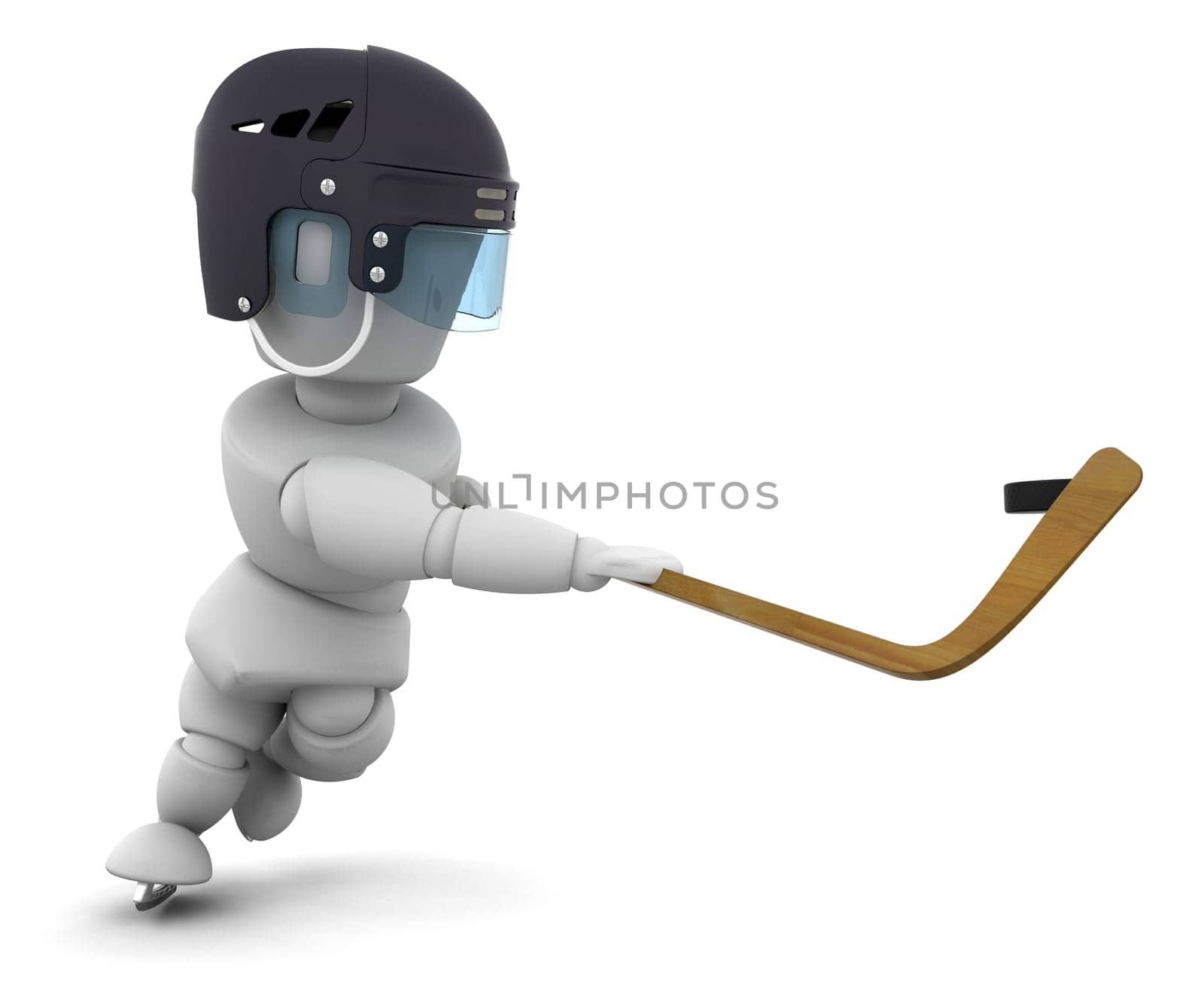 Someone playing ice-hockey