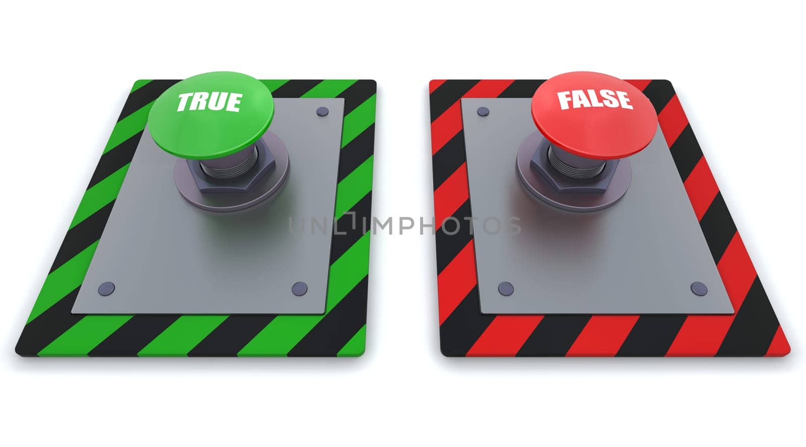 3d render of push button with symbol
