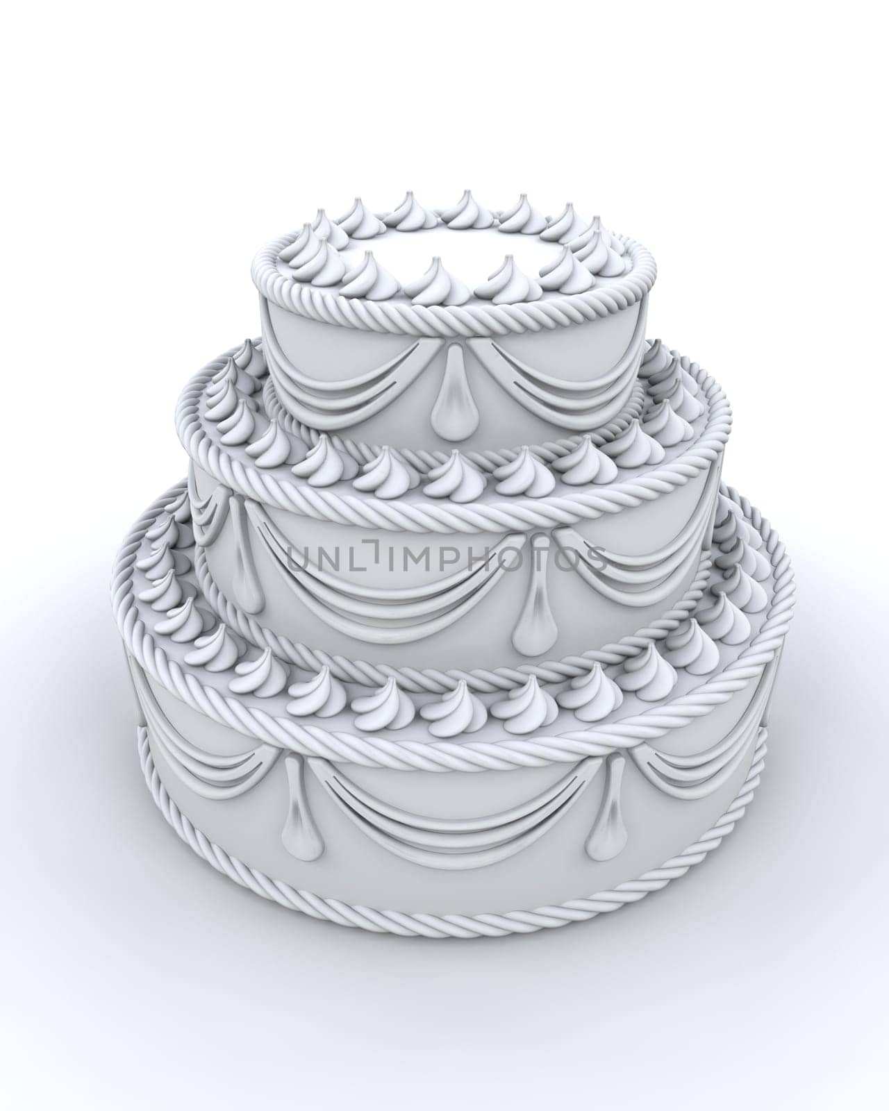 3d render of a decorated cake