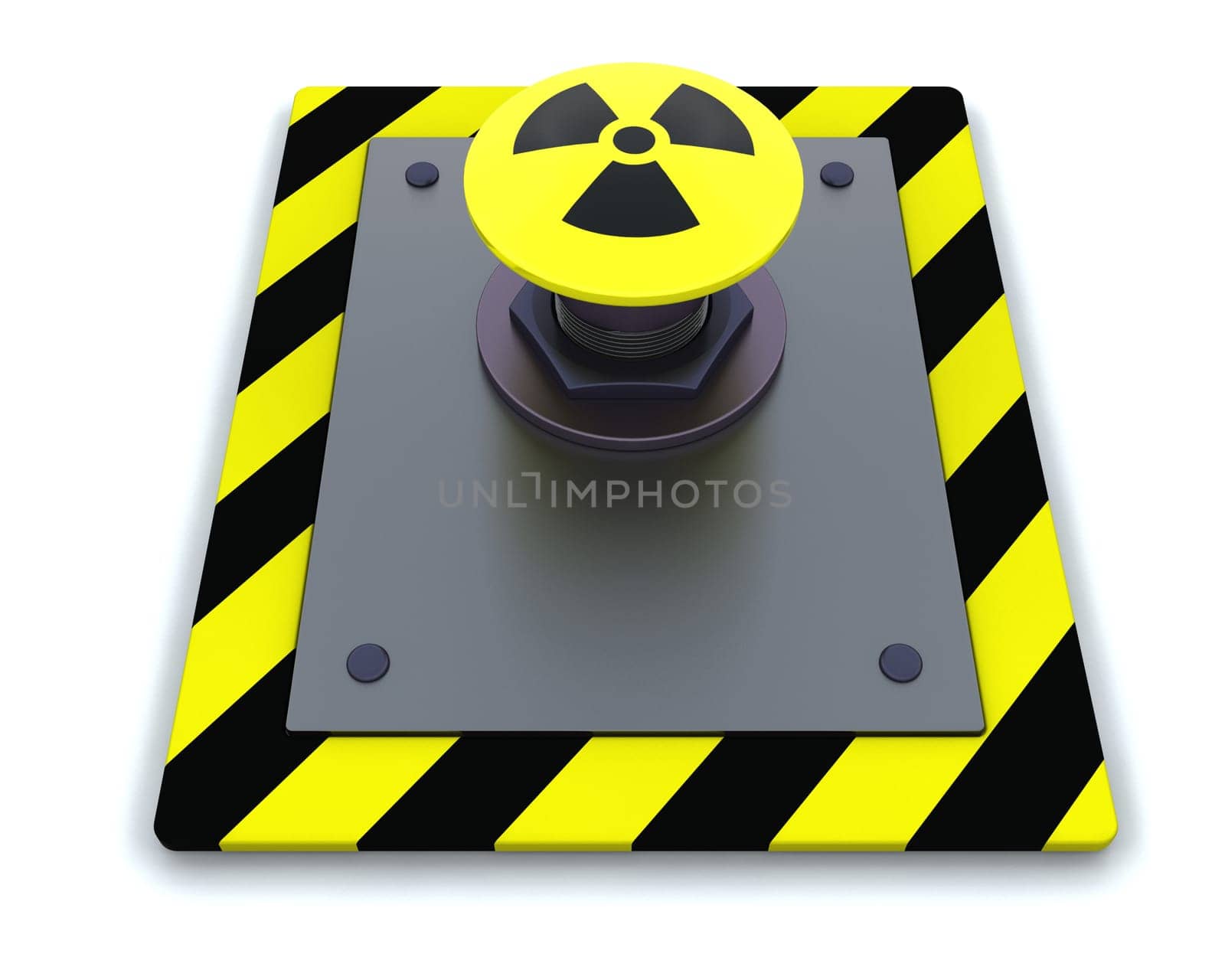 3d render of push button with symbol