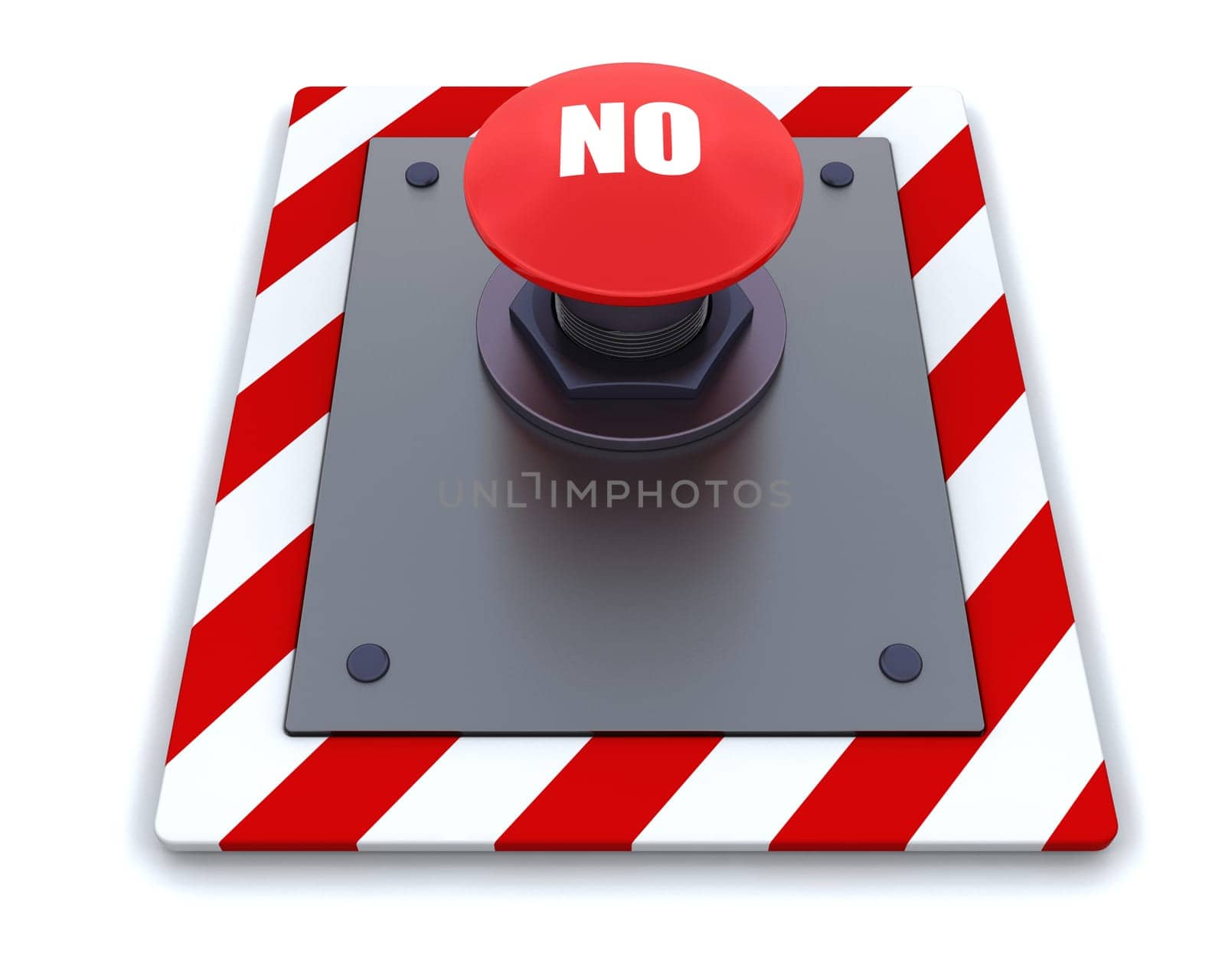 3d render of push button with symbol