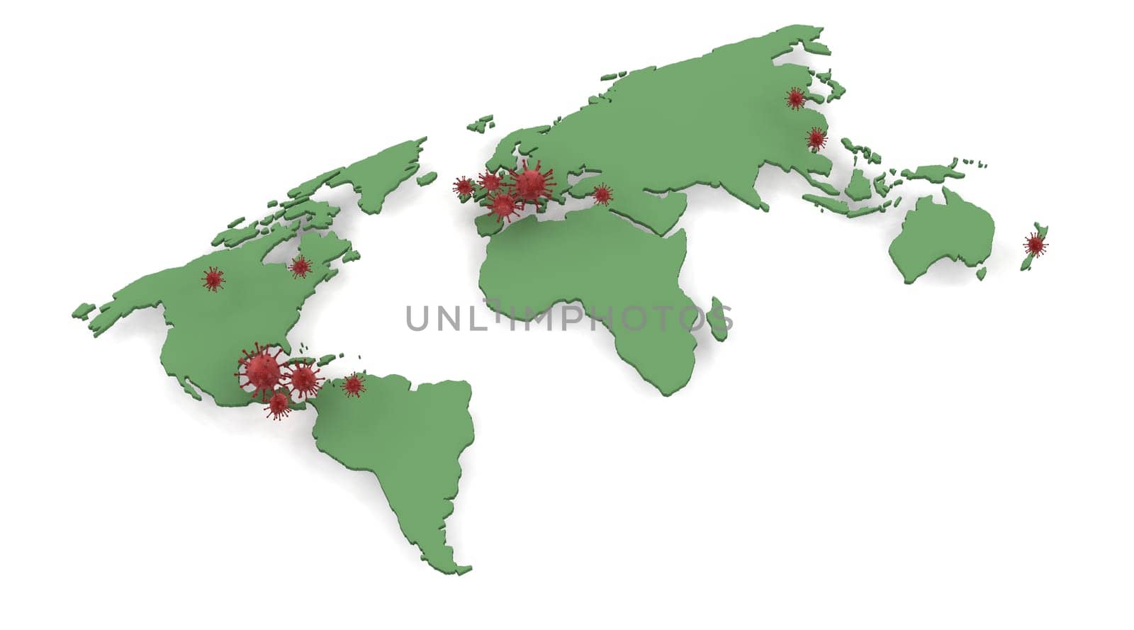 map depicting global pandemic of H1N1 outbreak