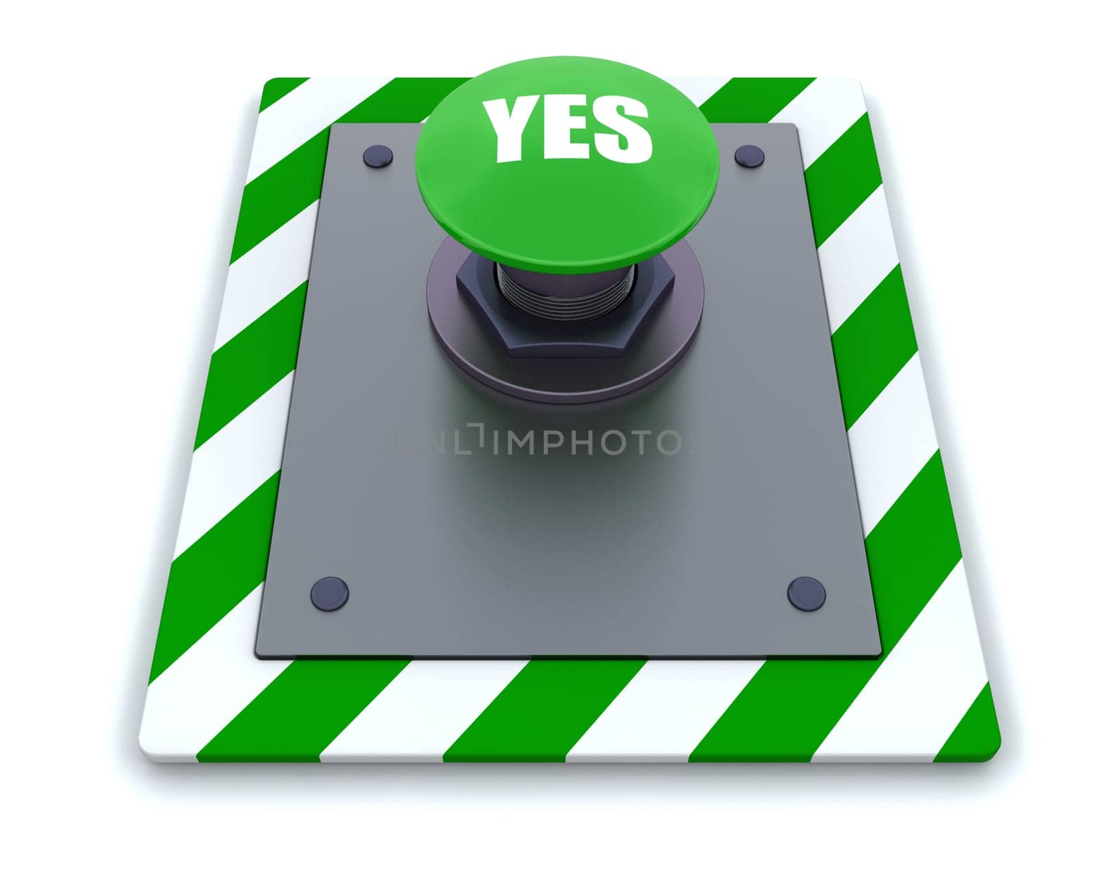 3d render of push button with symbol