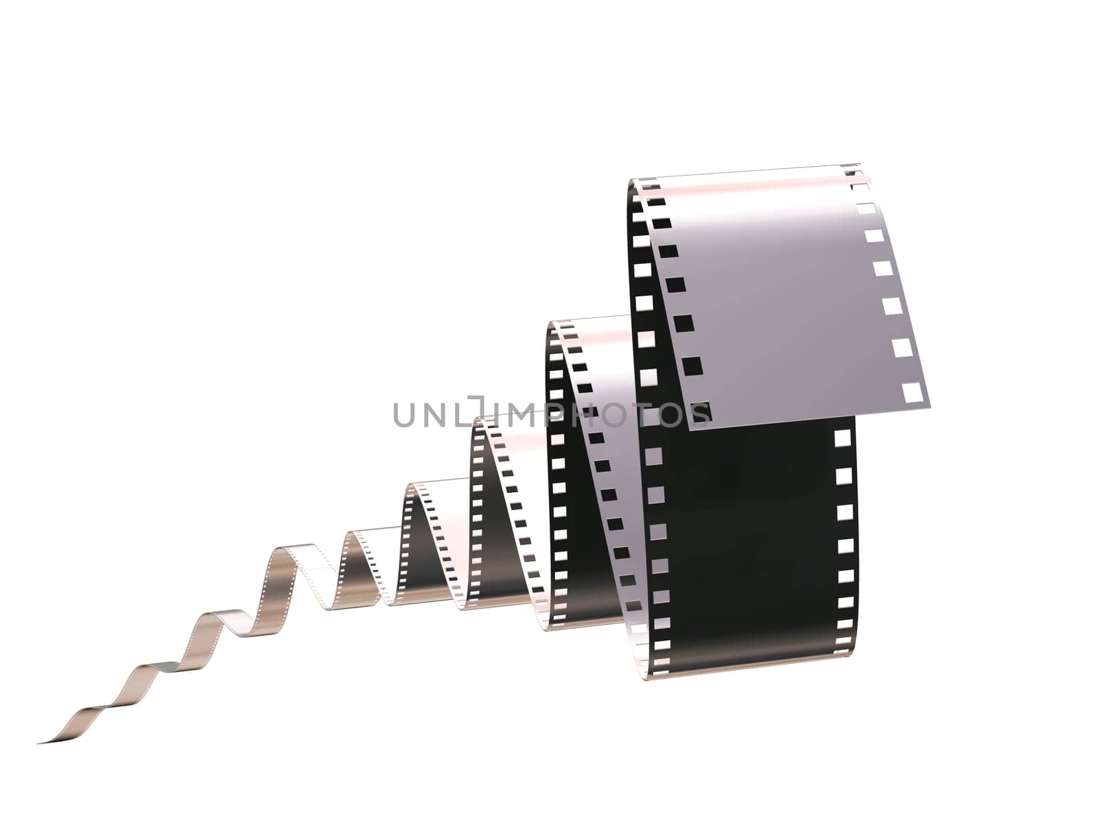 3D render of a film strip