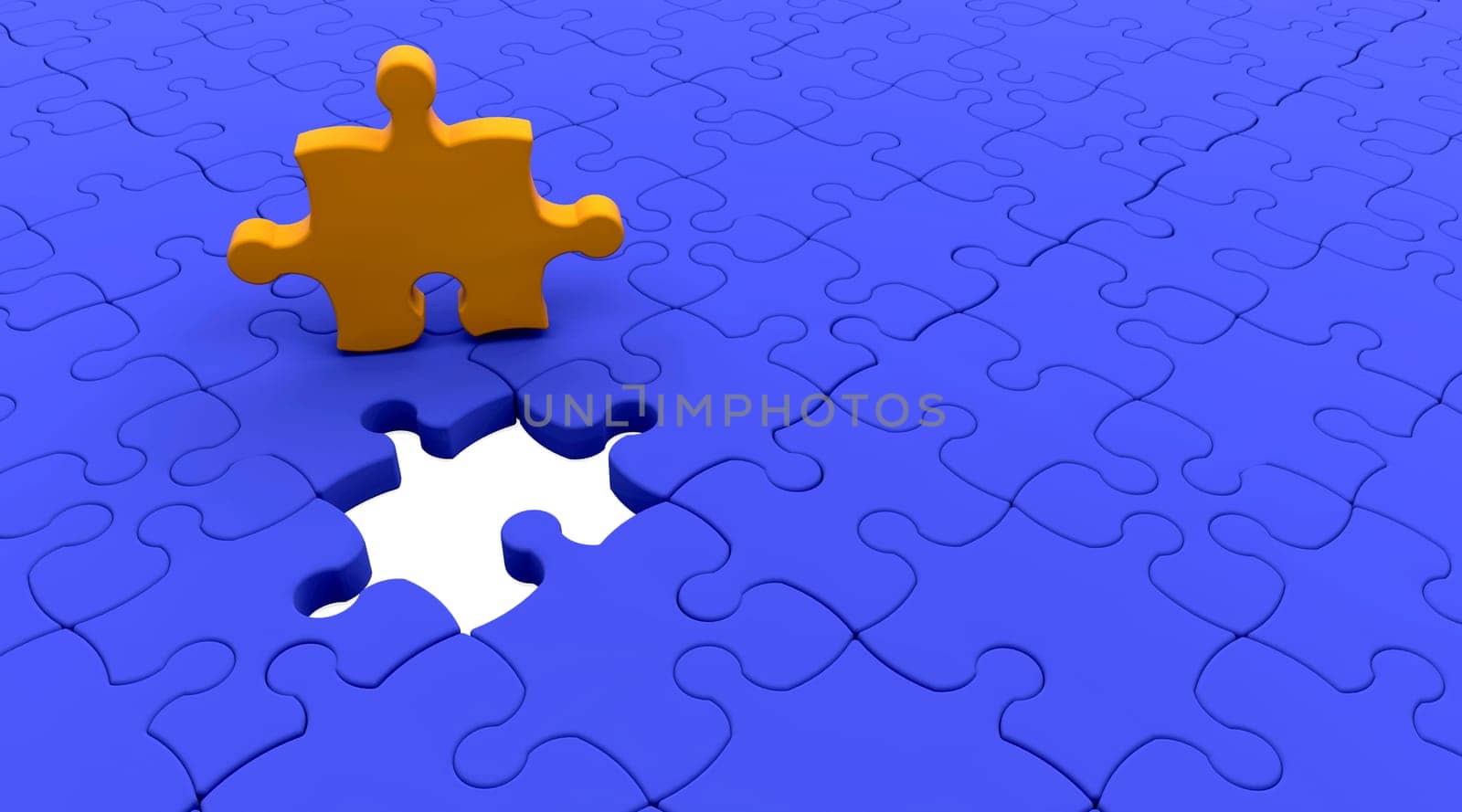 3D render of a jigsaw puzzle