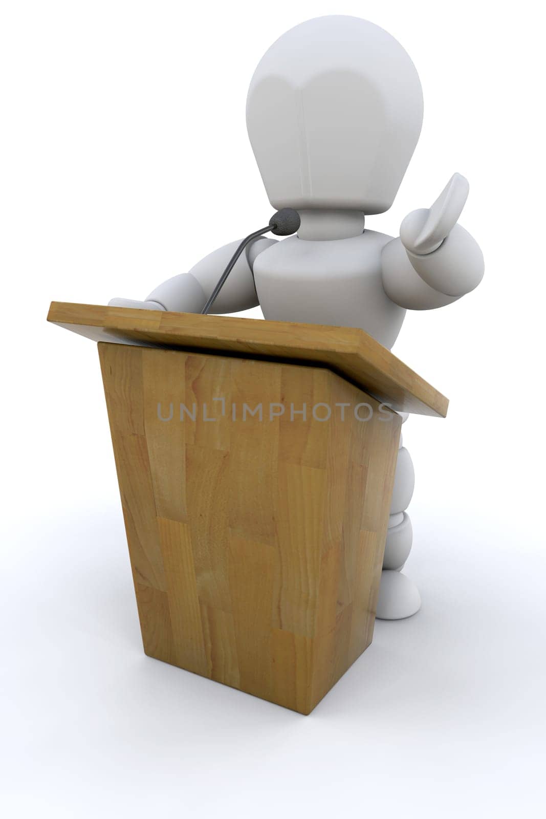 3D public speaker isolated over a white background