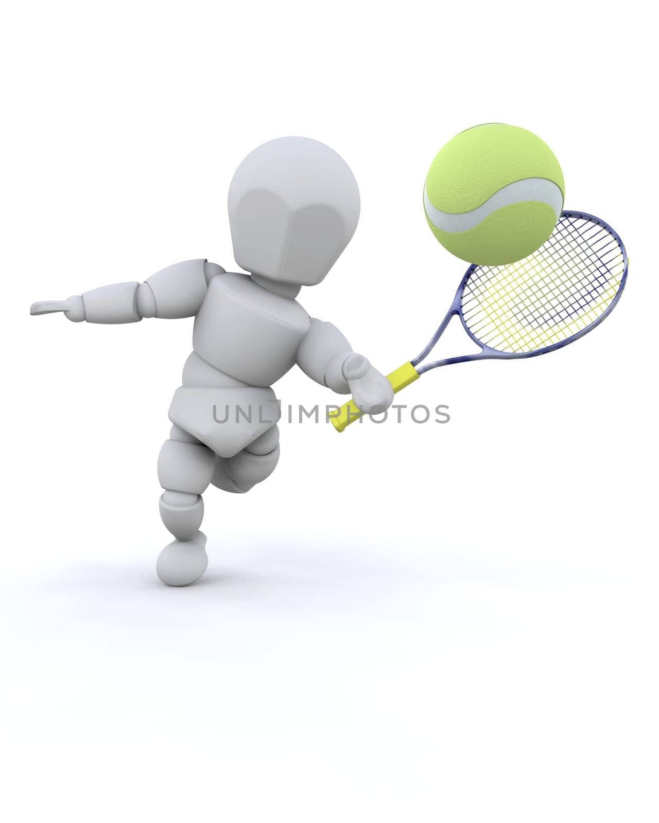 3d render of a tennis player