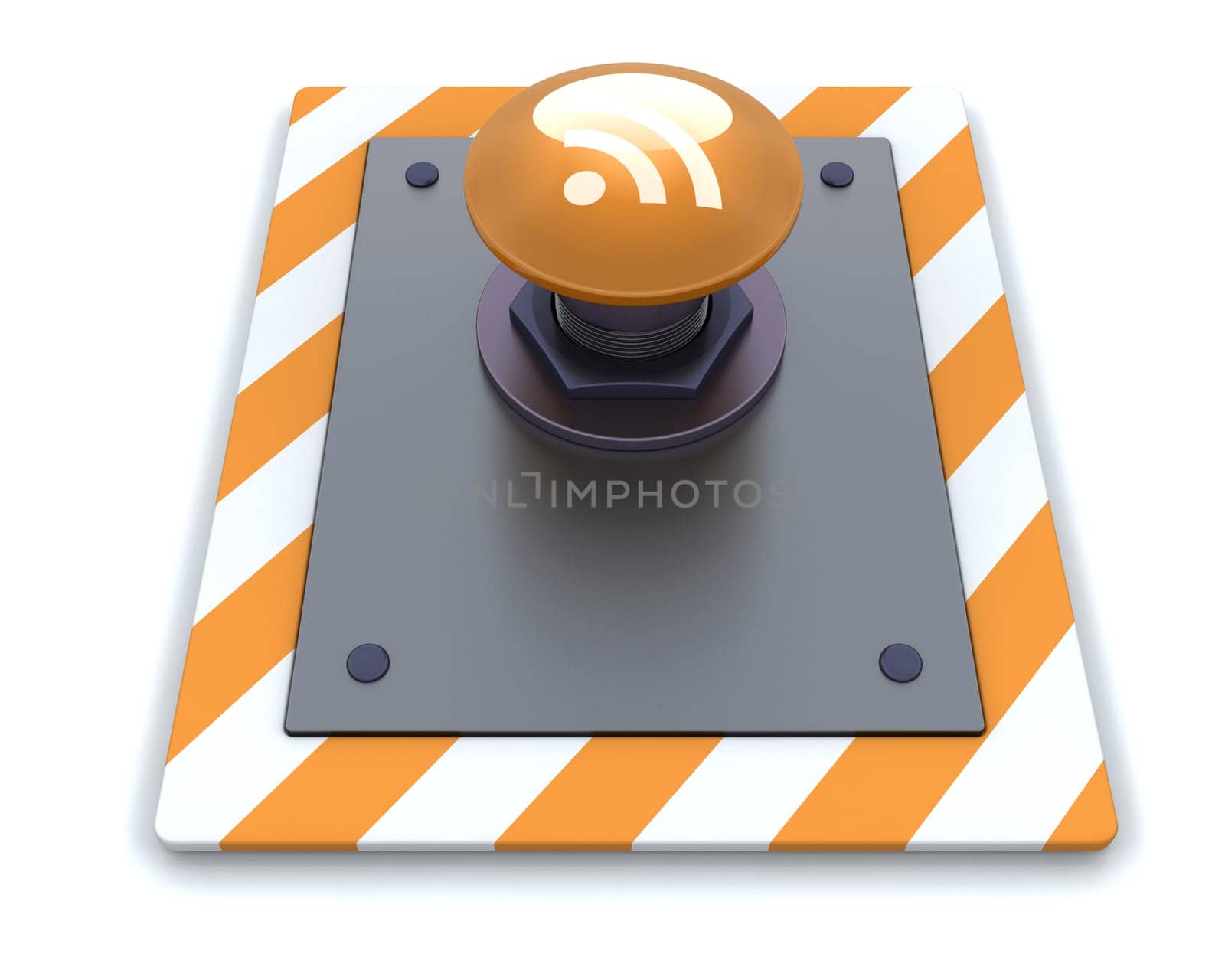 3d render of a RSS push button