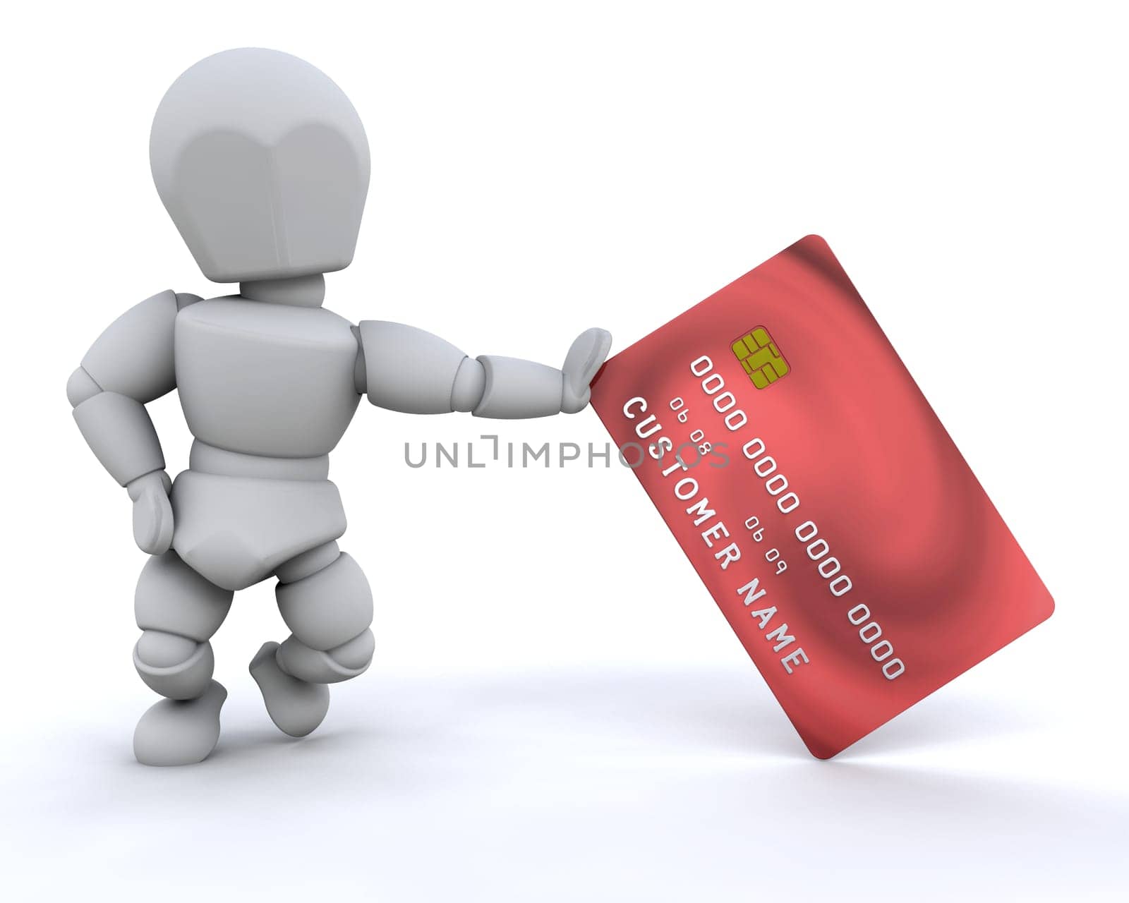 Someone stood with a generic credit card