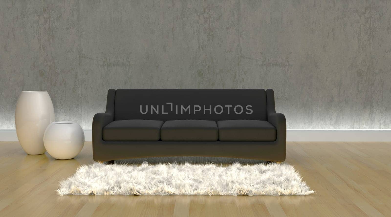 3d render of contemporary sofa in moderen setting