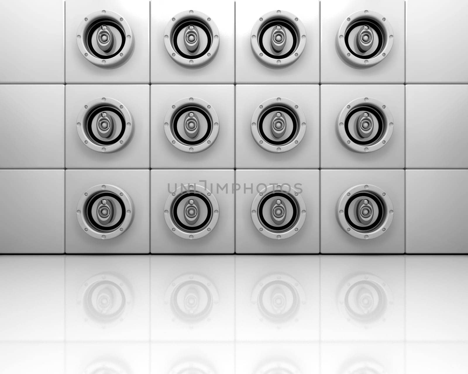 Wall of speakers