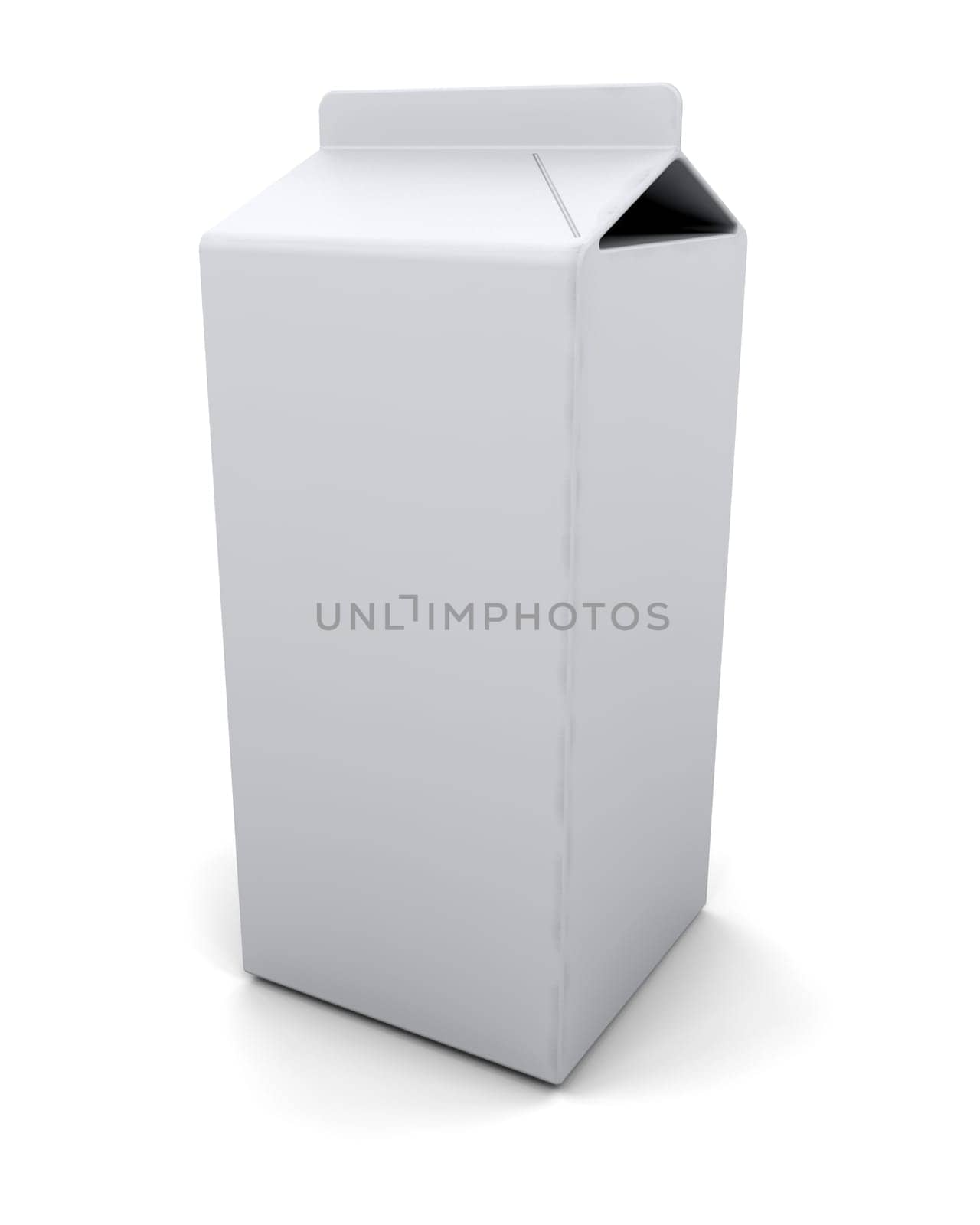 3D render of a blank milk carton
