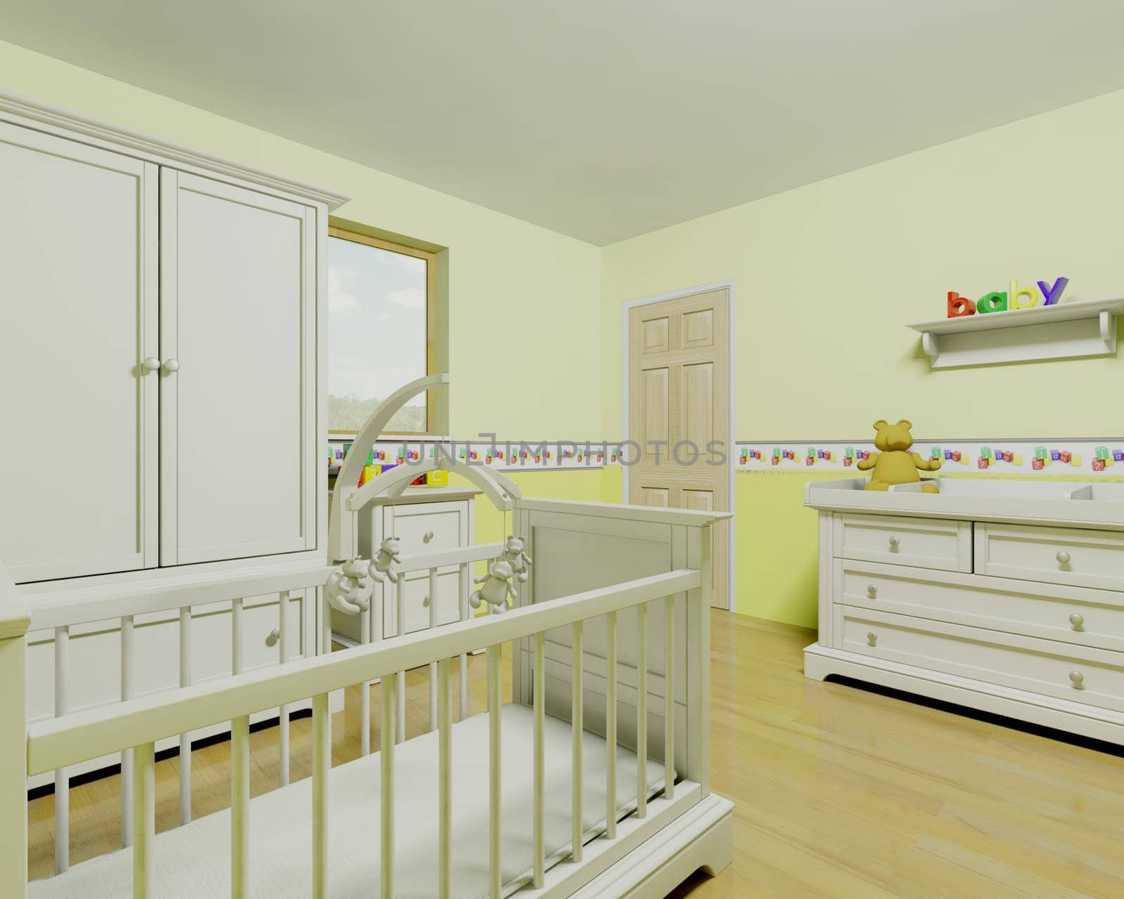 3d render of childs nursery