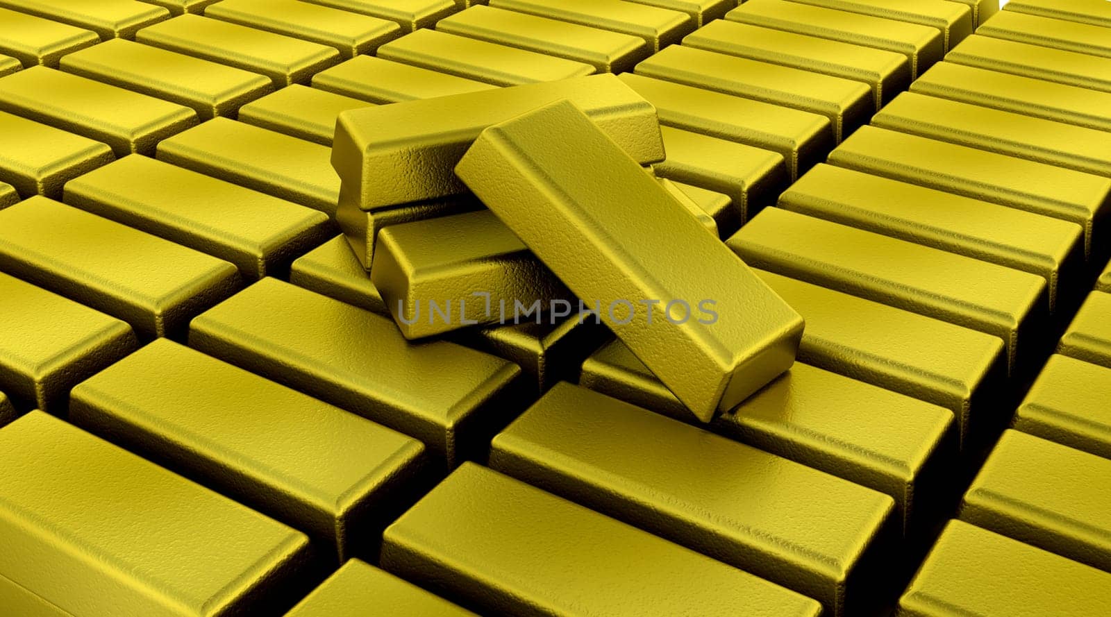 3d render of gold bullion bars