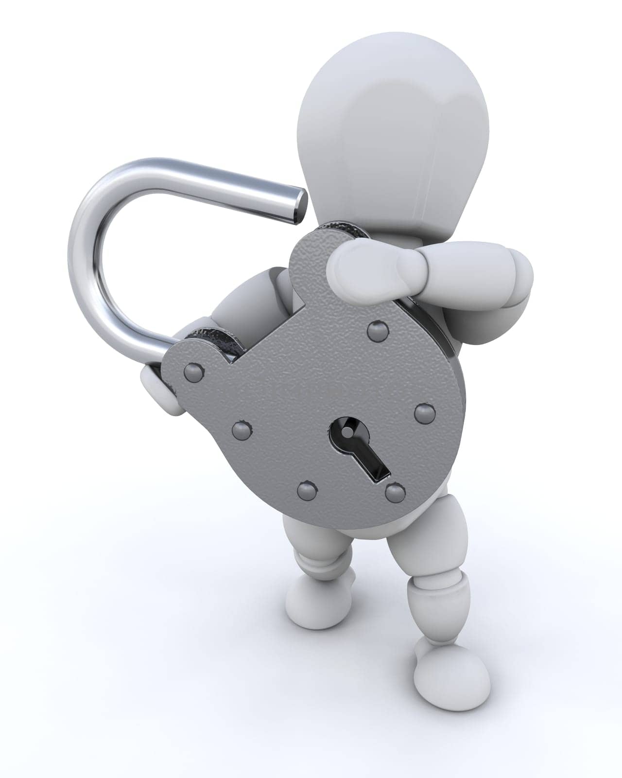 Person holding open padlock