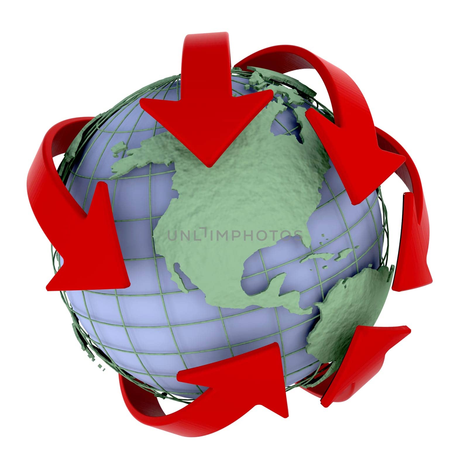 3d render of a globe depicting global networking and distribution