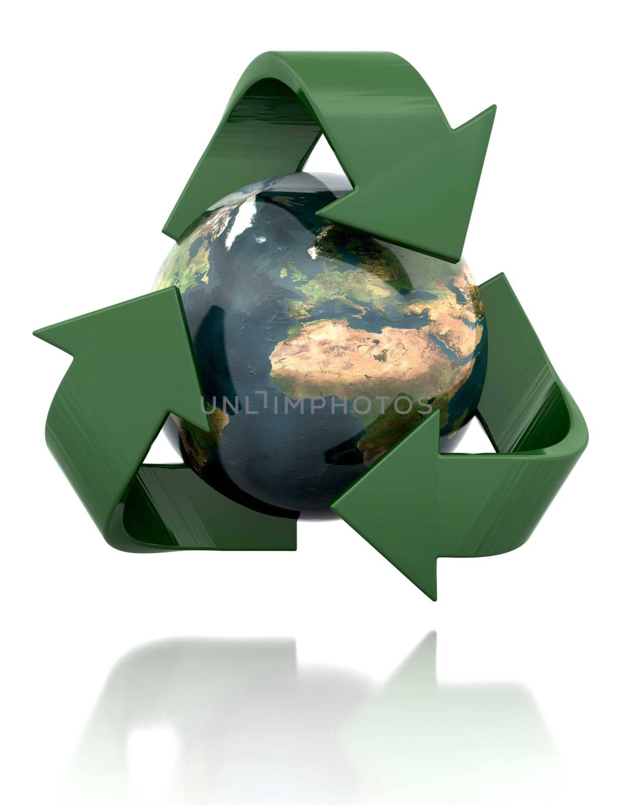 Globe in a recycling icon