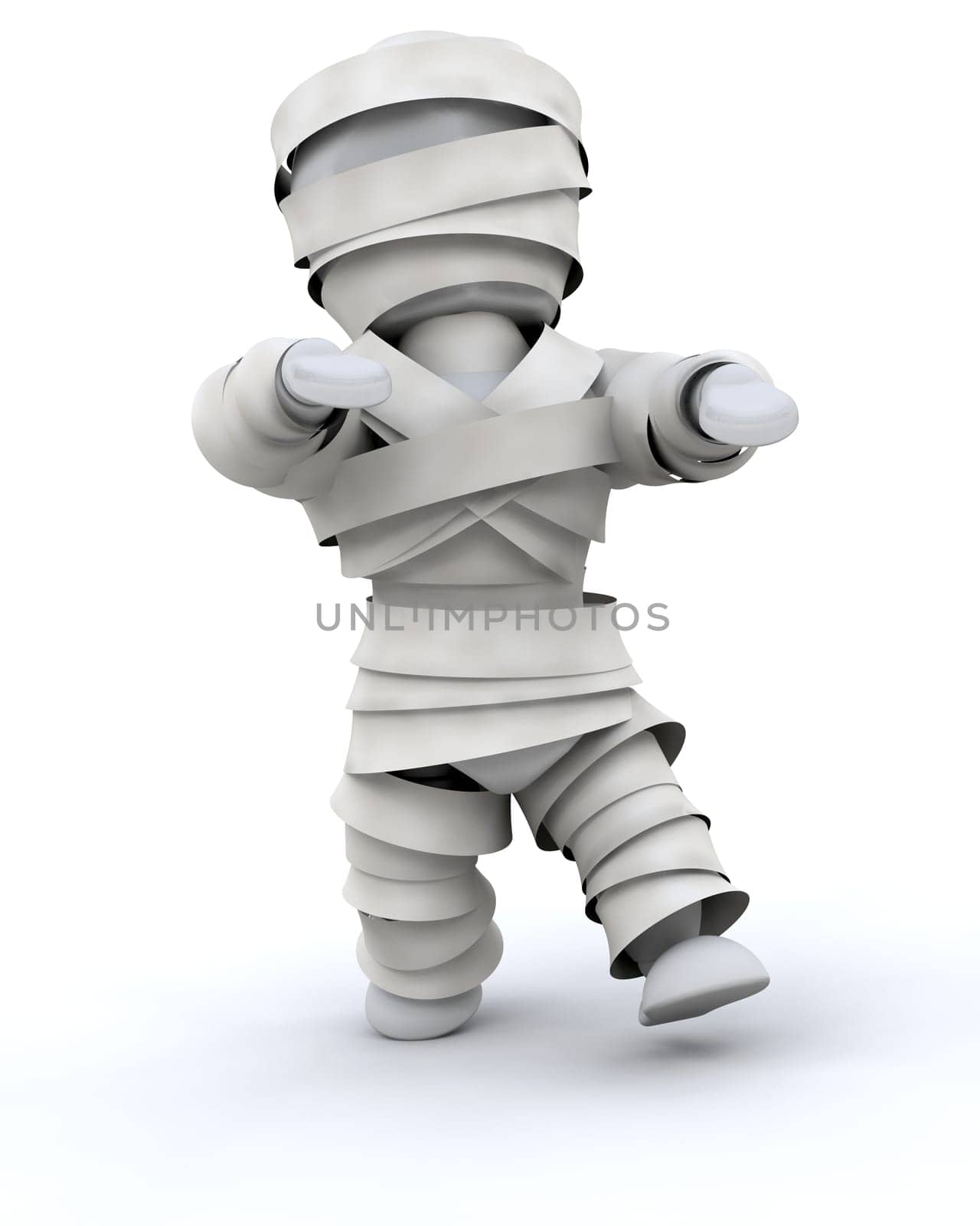 3d render of a man in halloween mummy costume